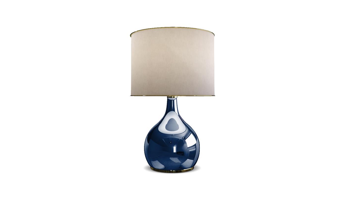 Varnished 21st Century Kapoor Table Lamp Mirrored Glass For Sale