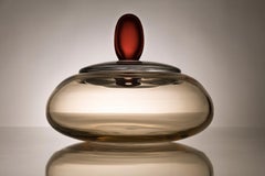 21st Century Karim Rashid Kountess Centerpiece Container Murano Glass Honey