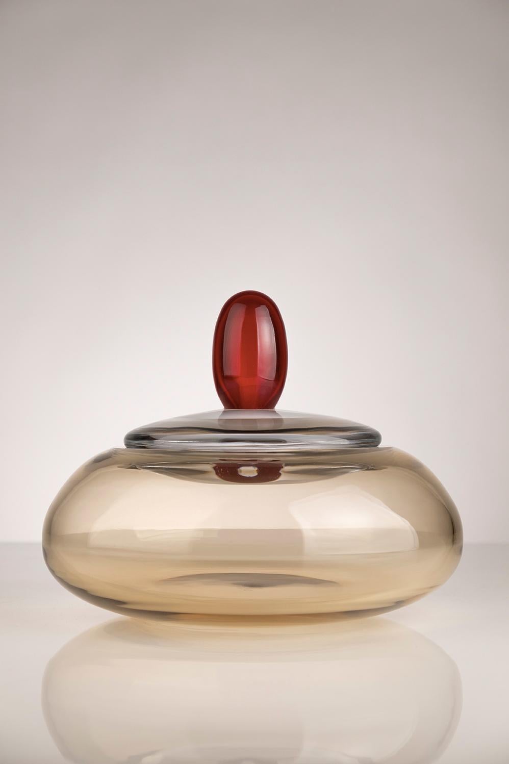 Modern 21st Century Karim Rashid Kountess Centerpiece Container Murano Glass Honey For Sale
