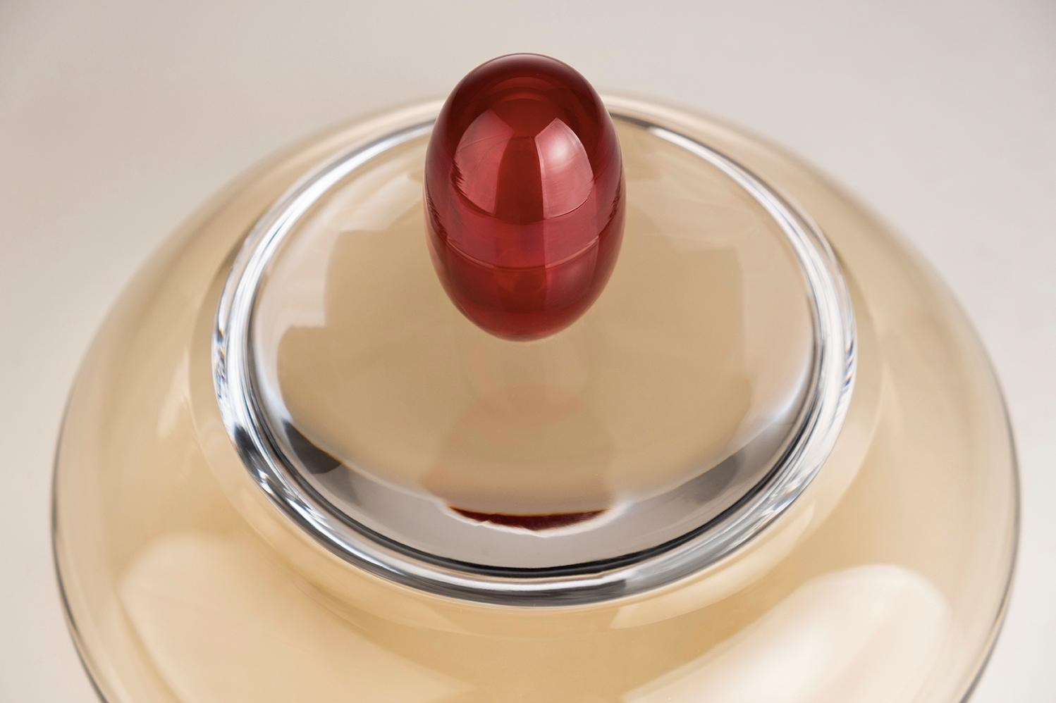 Italian 21st Century Karim Rashid Kountess Centerpiece Container Murano Glass Honey For Sale