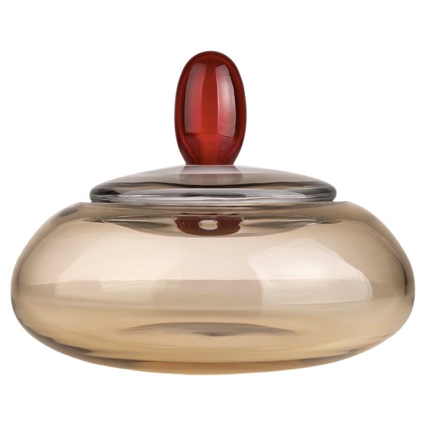 21st Century Karim Rashid Kountess Centerpiece Container Murano Glass Honey