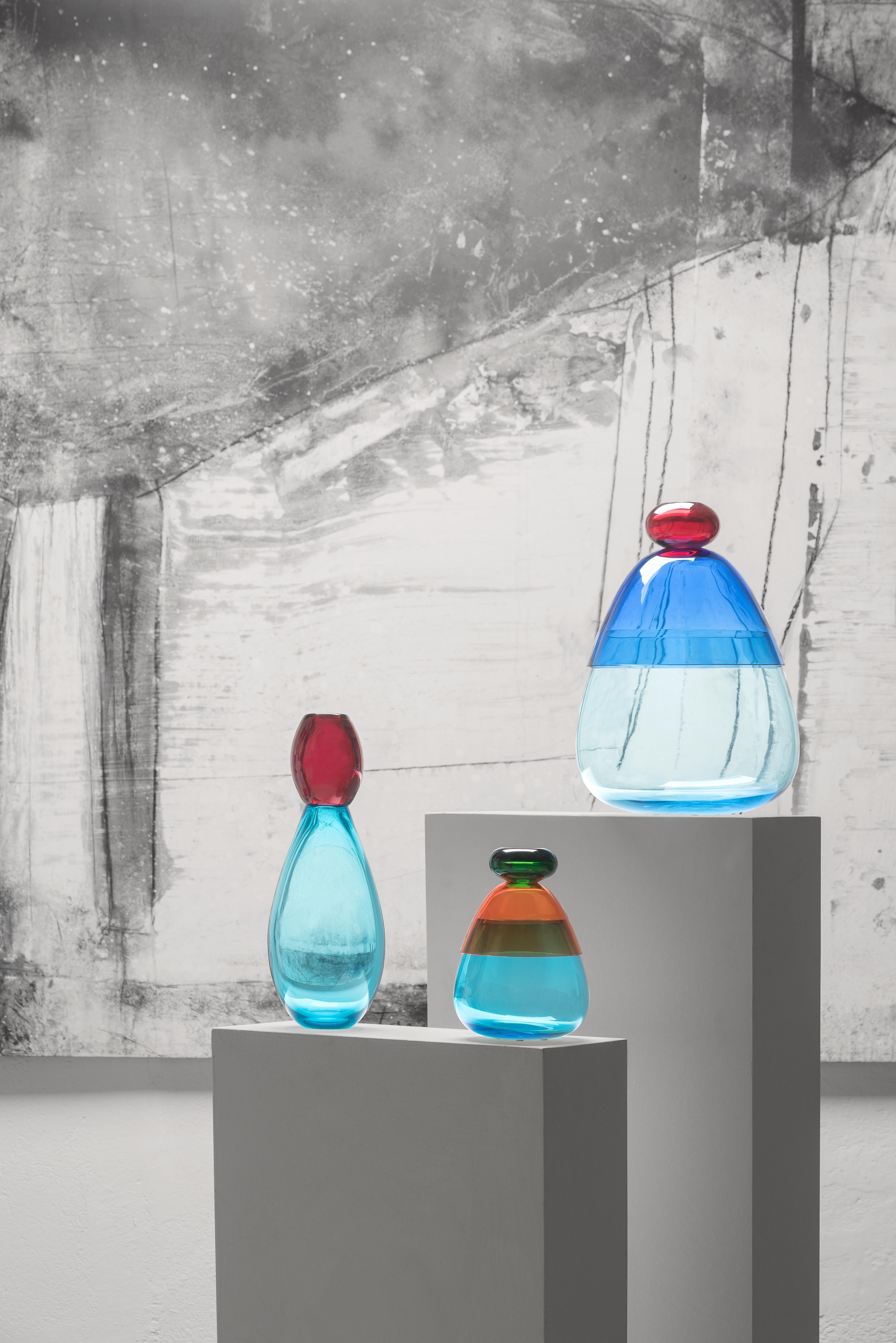 Verre de Murano Centre de table du 21e siècle Karim Rashid Grand vase en verre de Murano de différentes couleurs en vente