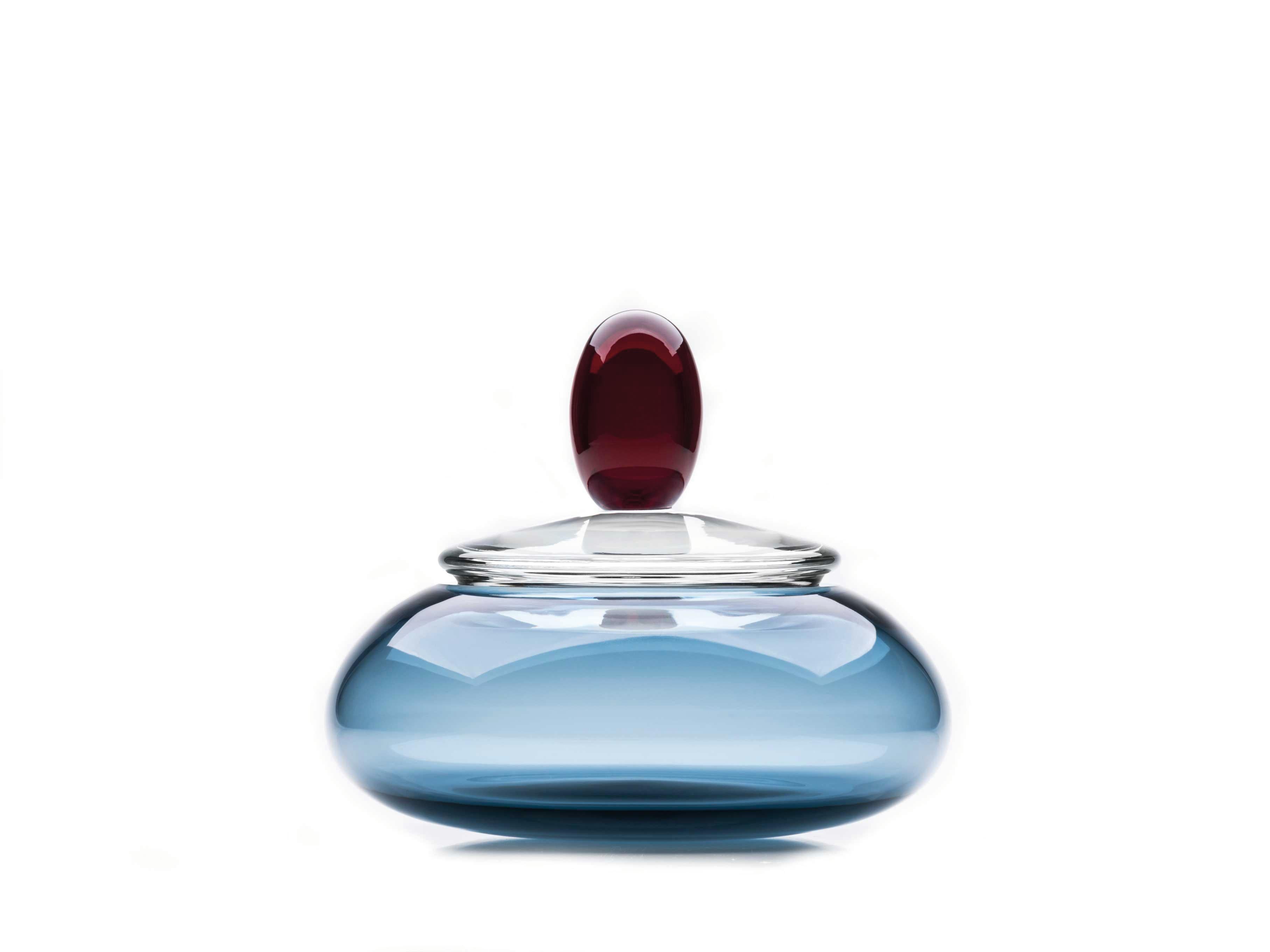 Fait main Récipient de centre de table du 21e siècle en verre de Murano bleu océan de Karim Rashid en vente