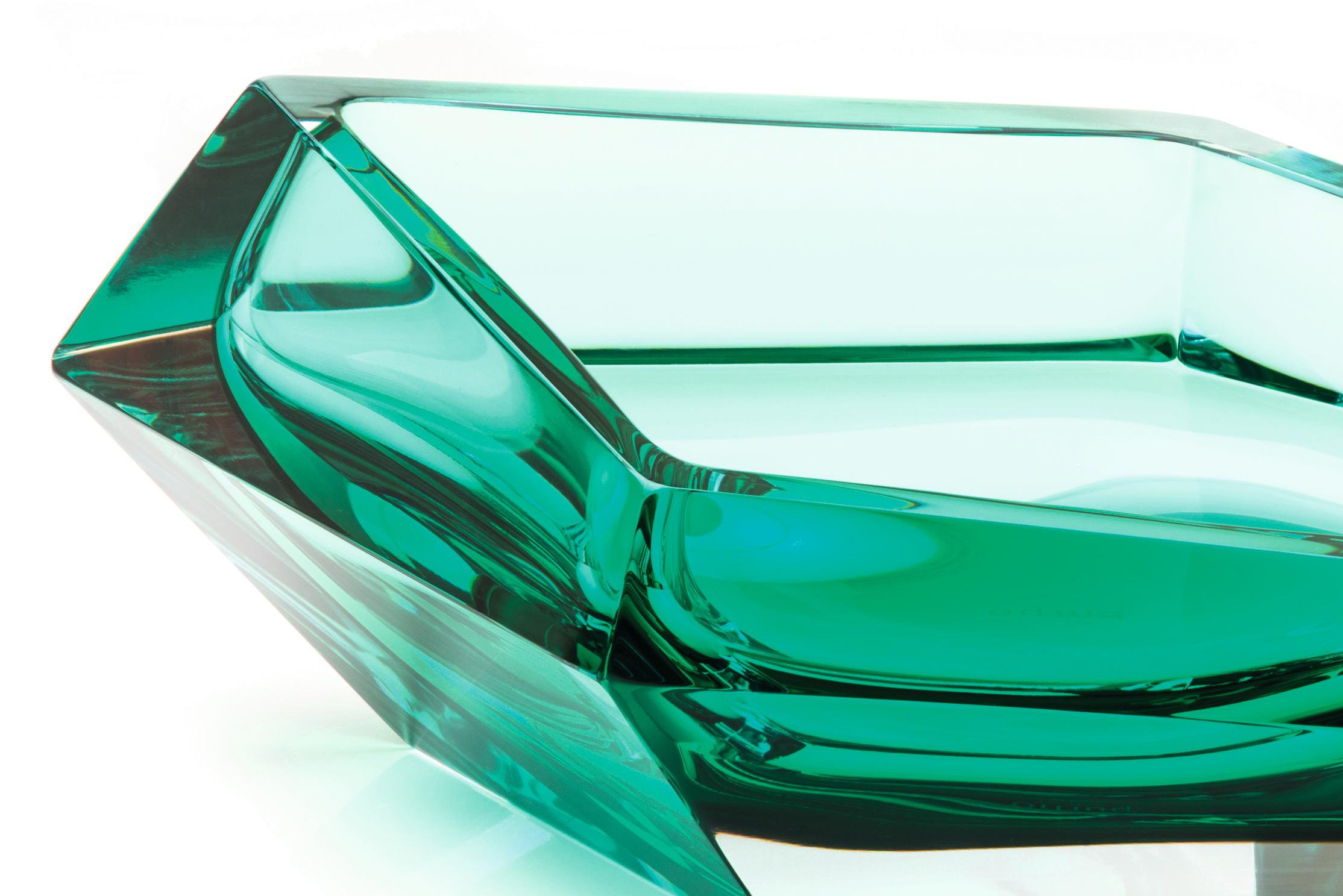 21st Century Karim Rashid Large Bowl Murano Glass Blue In New Condition For Sale In Brembate di Sopra (BG), IT