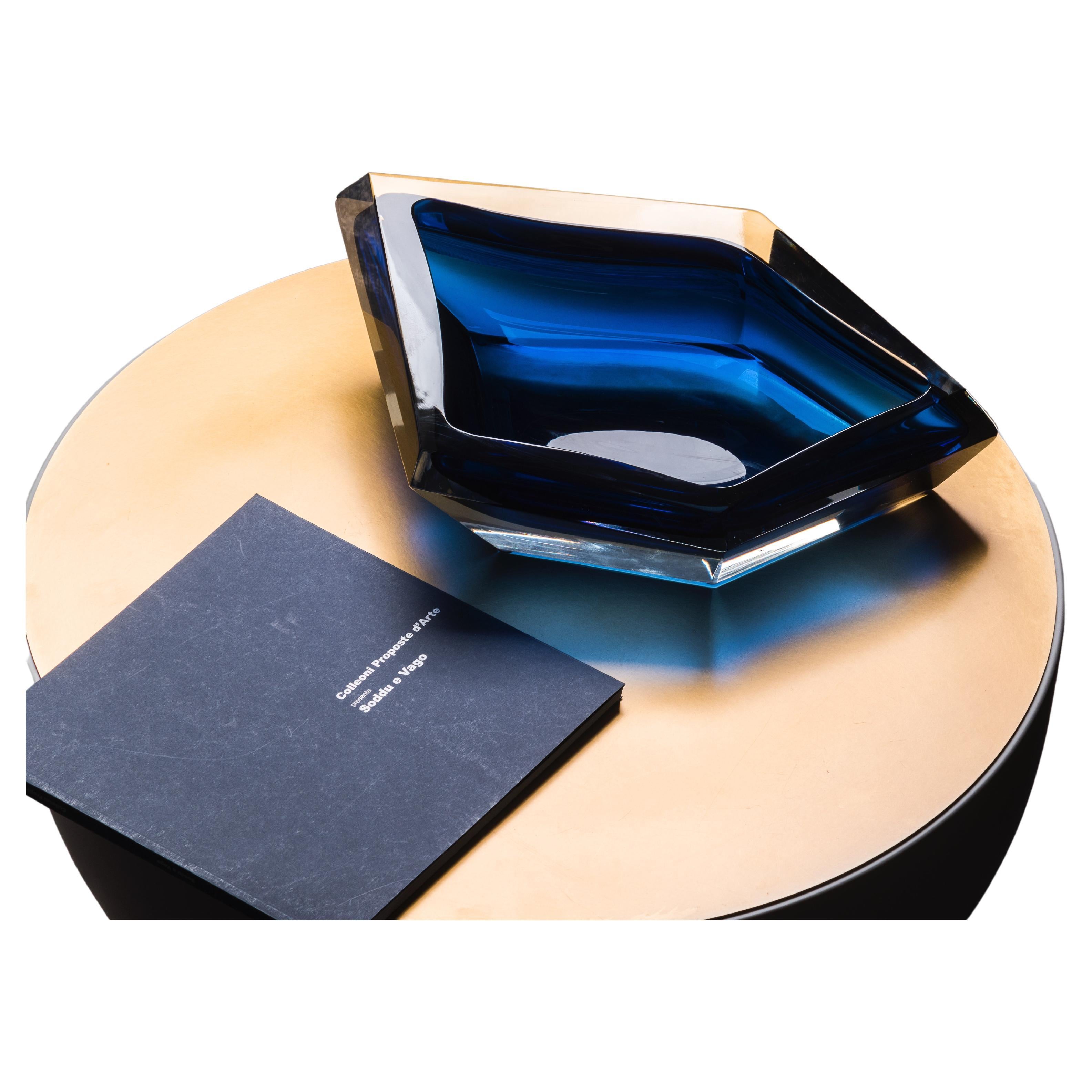 21st Century Karim Rashid Large Bowl Murano Glass Blue Color