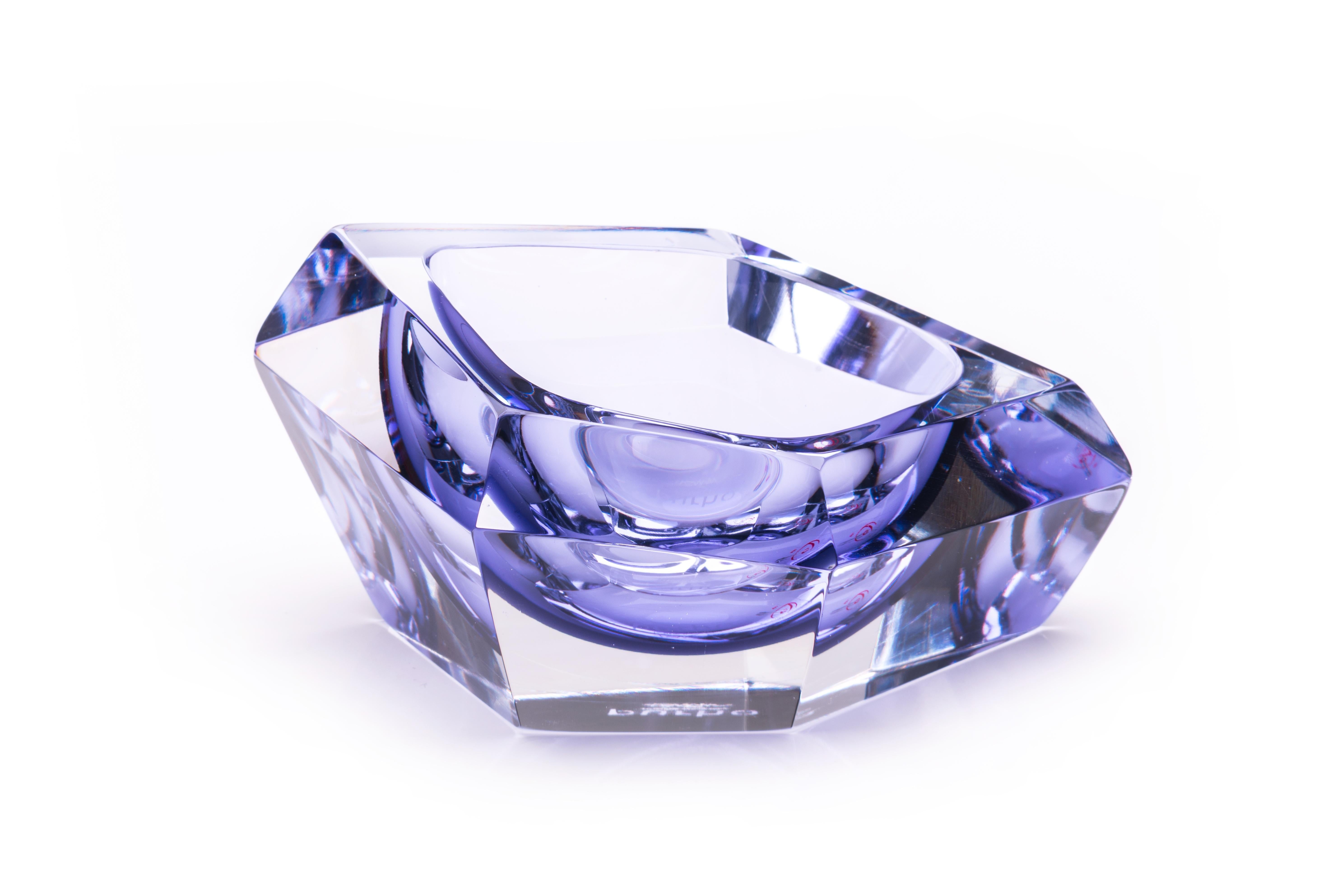 Fait main 21ème siècle Karim Rashid Mini Bol Verre Murano Noir en vente