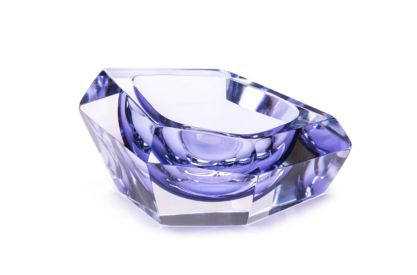 Moderne 21ème siècle Karim Rashid Mini Bol Verre Murano Violet en vente