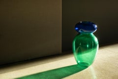 21st Century Karim Rashid Queen Vase Murano Glass Green - Ocean Blue