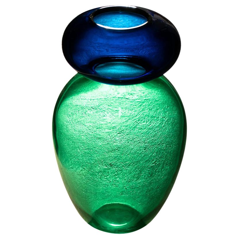 21st Century Karim Rashid Queen Vase Murano Glass Green - Ocean Blue 