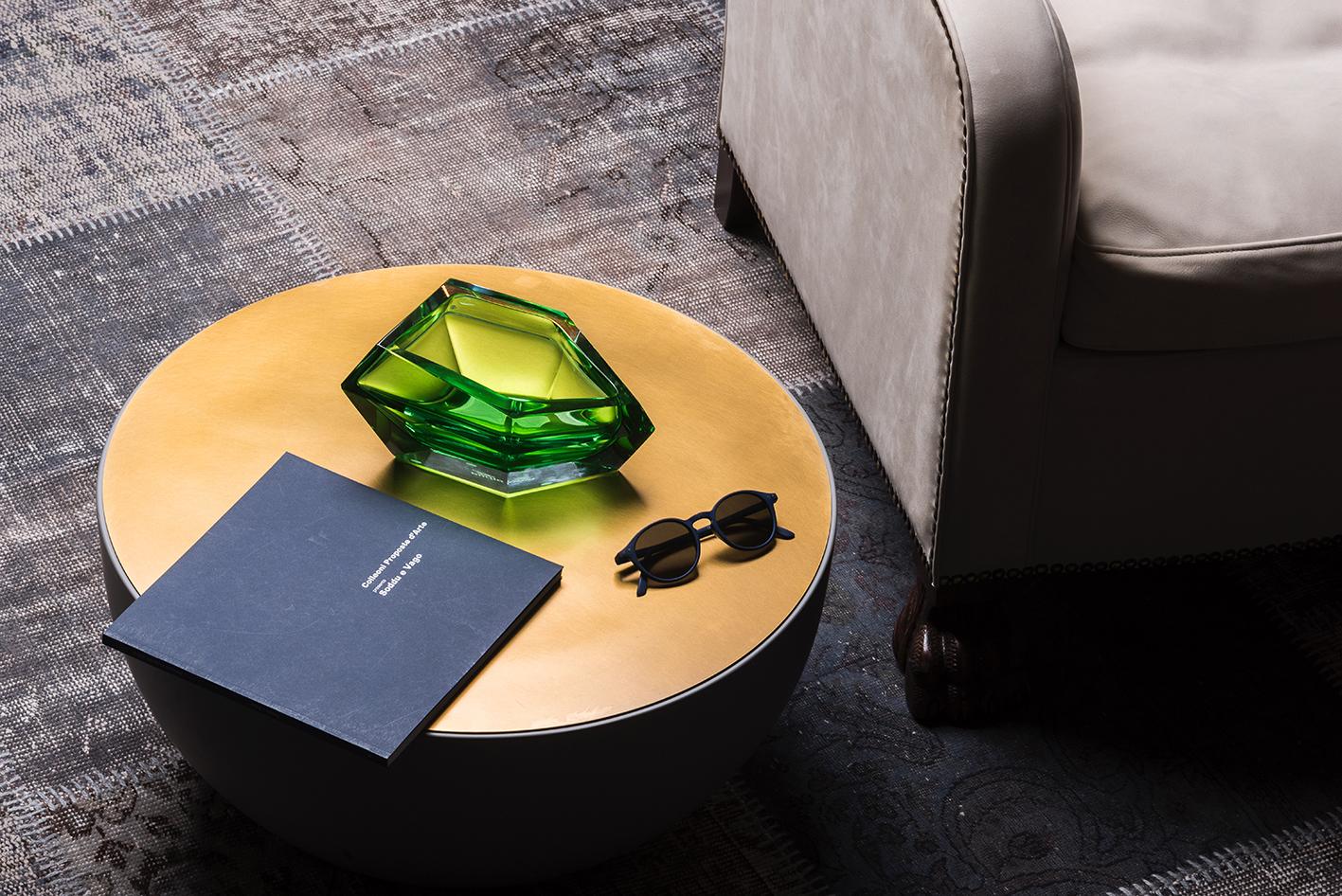 Siglo XXI Karim Rashid Cuenco pequeño de cristal de Murano verde esmeralda Moderno en venta