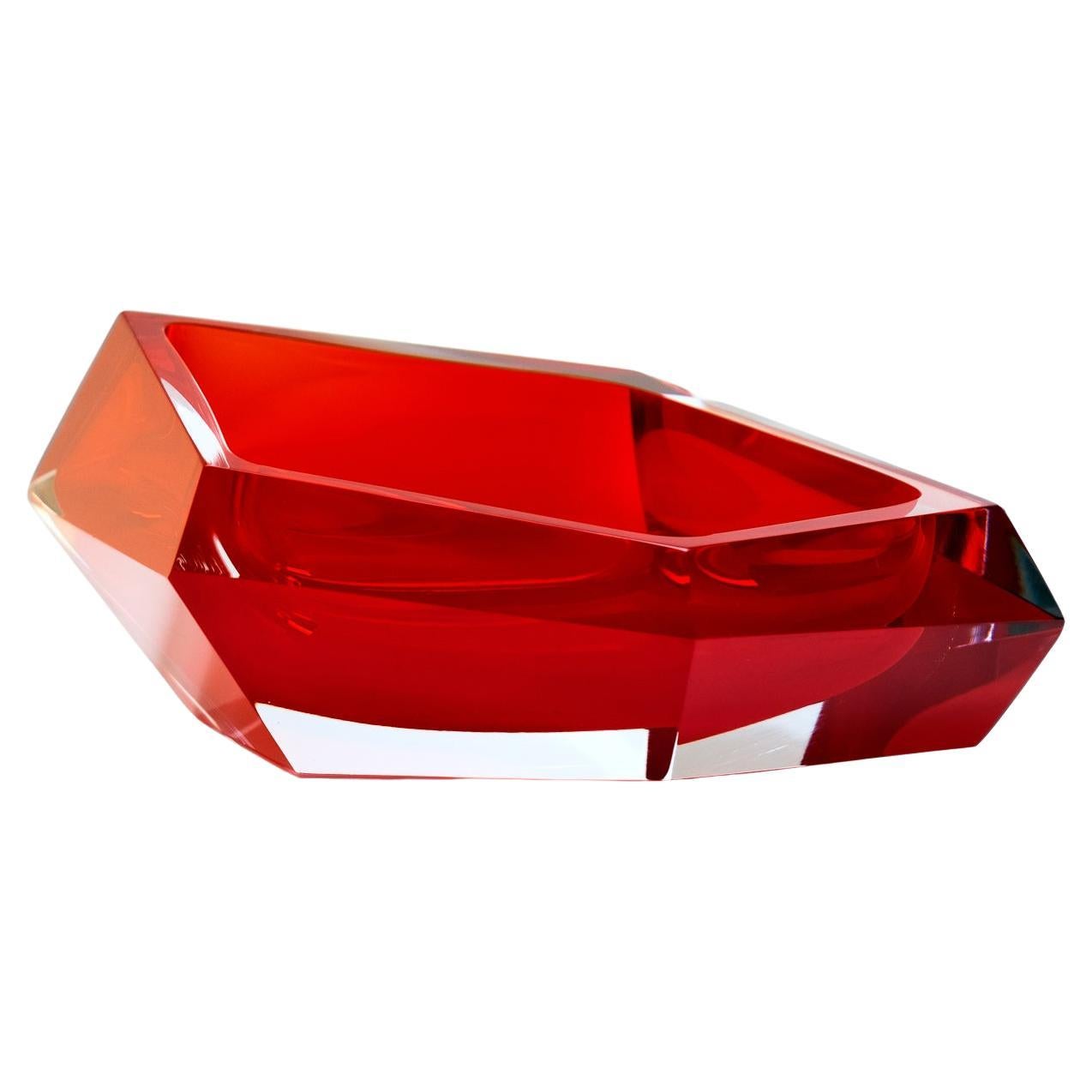 21st Century Karim Rashid Small Bowl Murano Glass Red For Sale