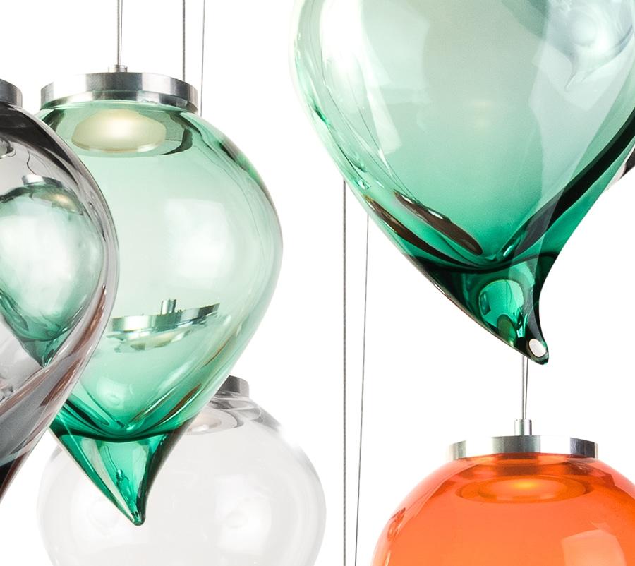 Fait main Lampe à suspension Karim Rashid du 21e siècle en verre de Murano de différentes couleurs en vente