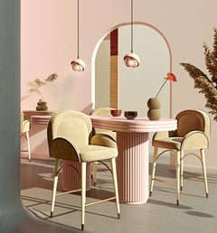21st Century Karin Bar Chair Cotton Velvet Made in Portugal by Ottiu