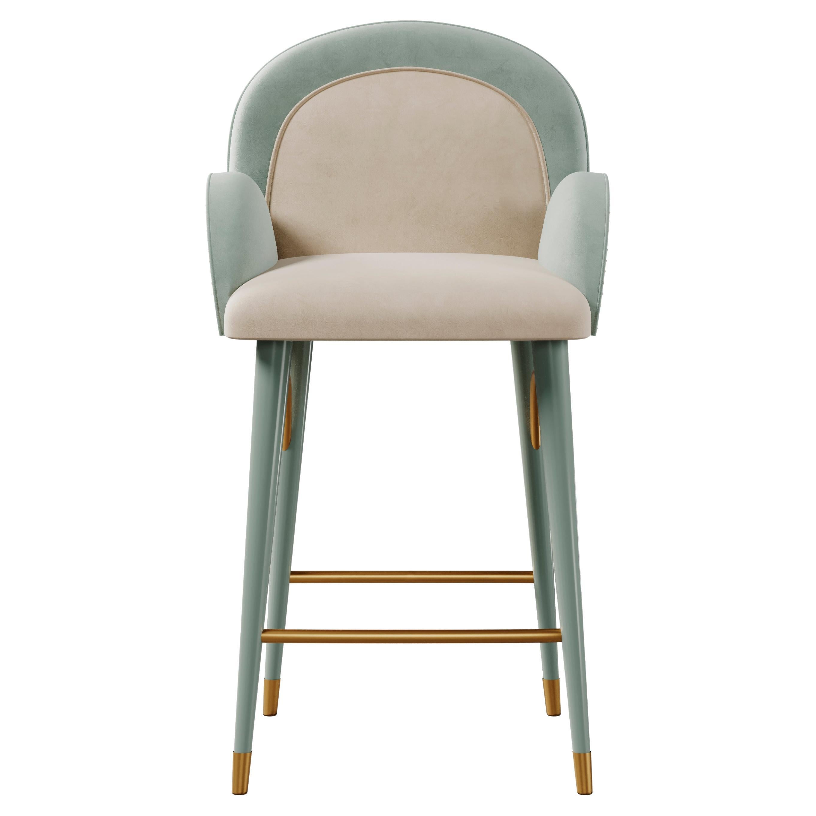 21st Century Karin Bar Chair Cotton Velvet For Sale