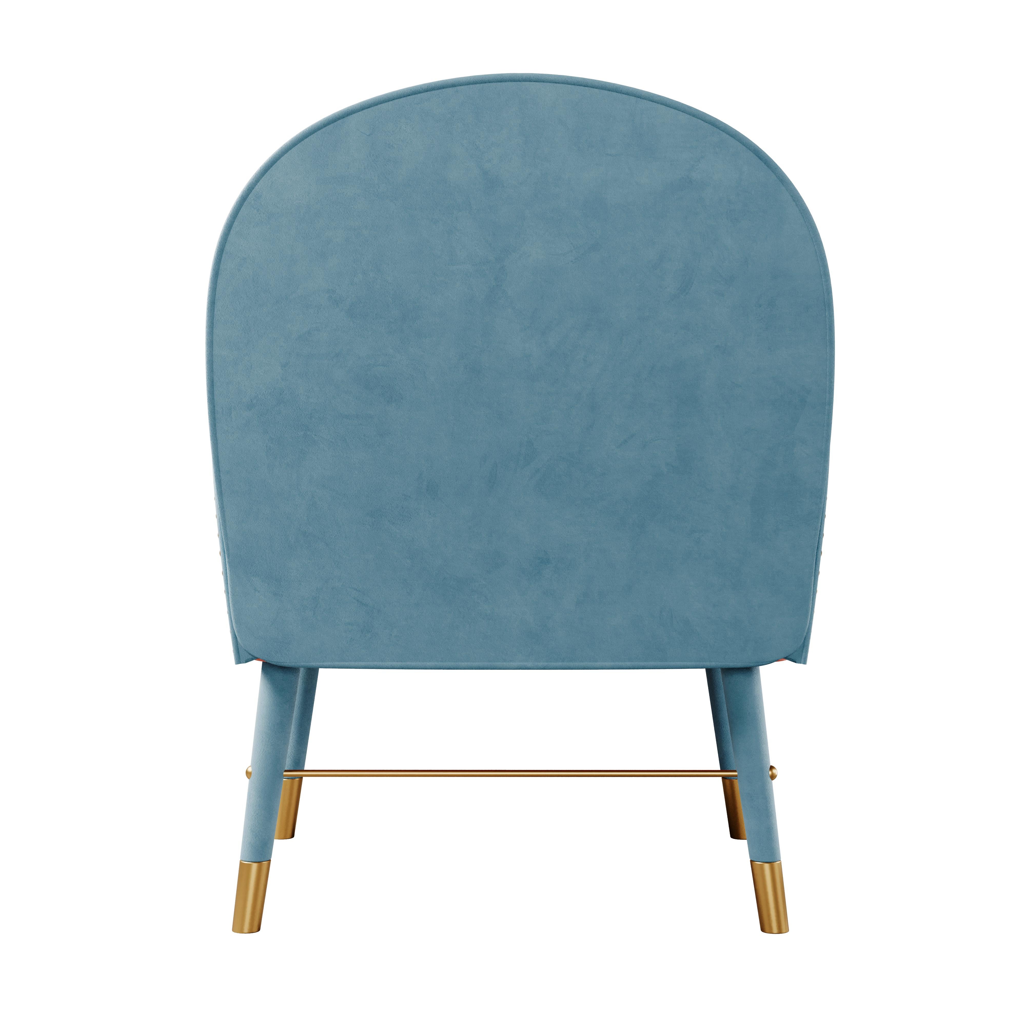 21st Century Karin Dining Chair Cotton Velvet Made in Portugal by Ottiu In New Condition For Sale In RIO TINTO, PT