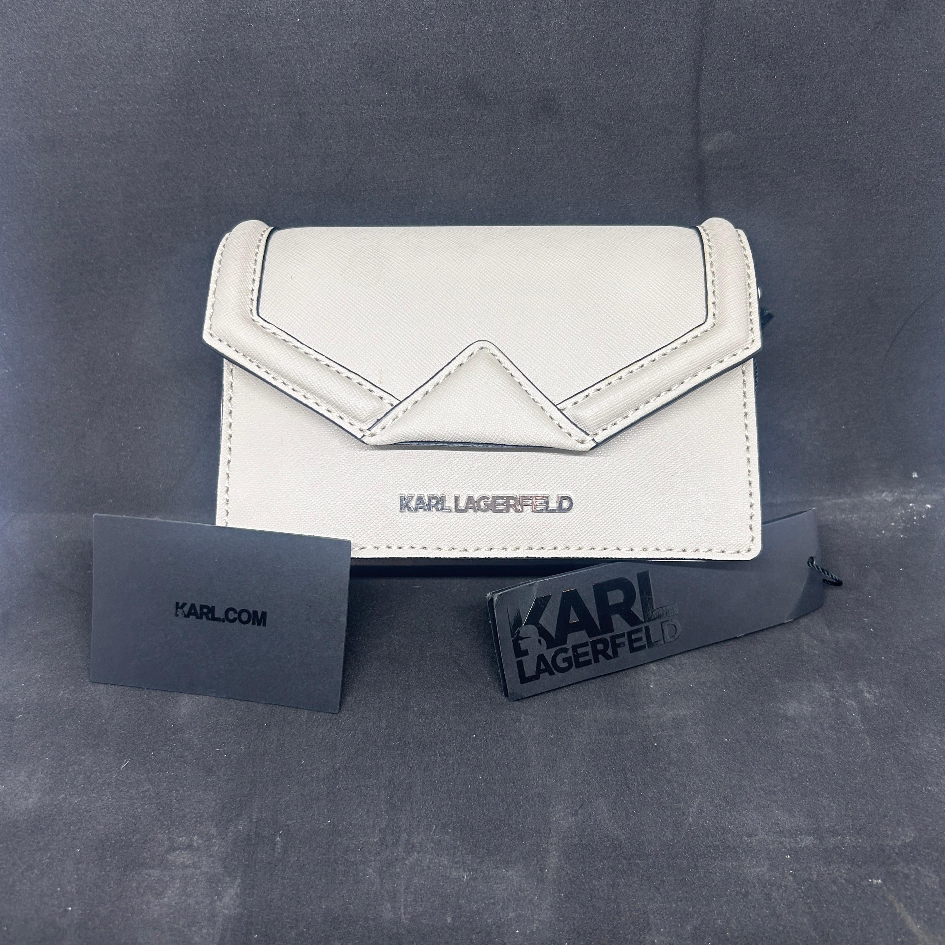 Pochette a busta geometrica del 21° secolo Karl Lagerfeld Mini Beige in vendita 1
