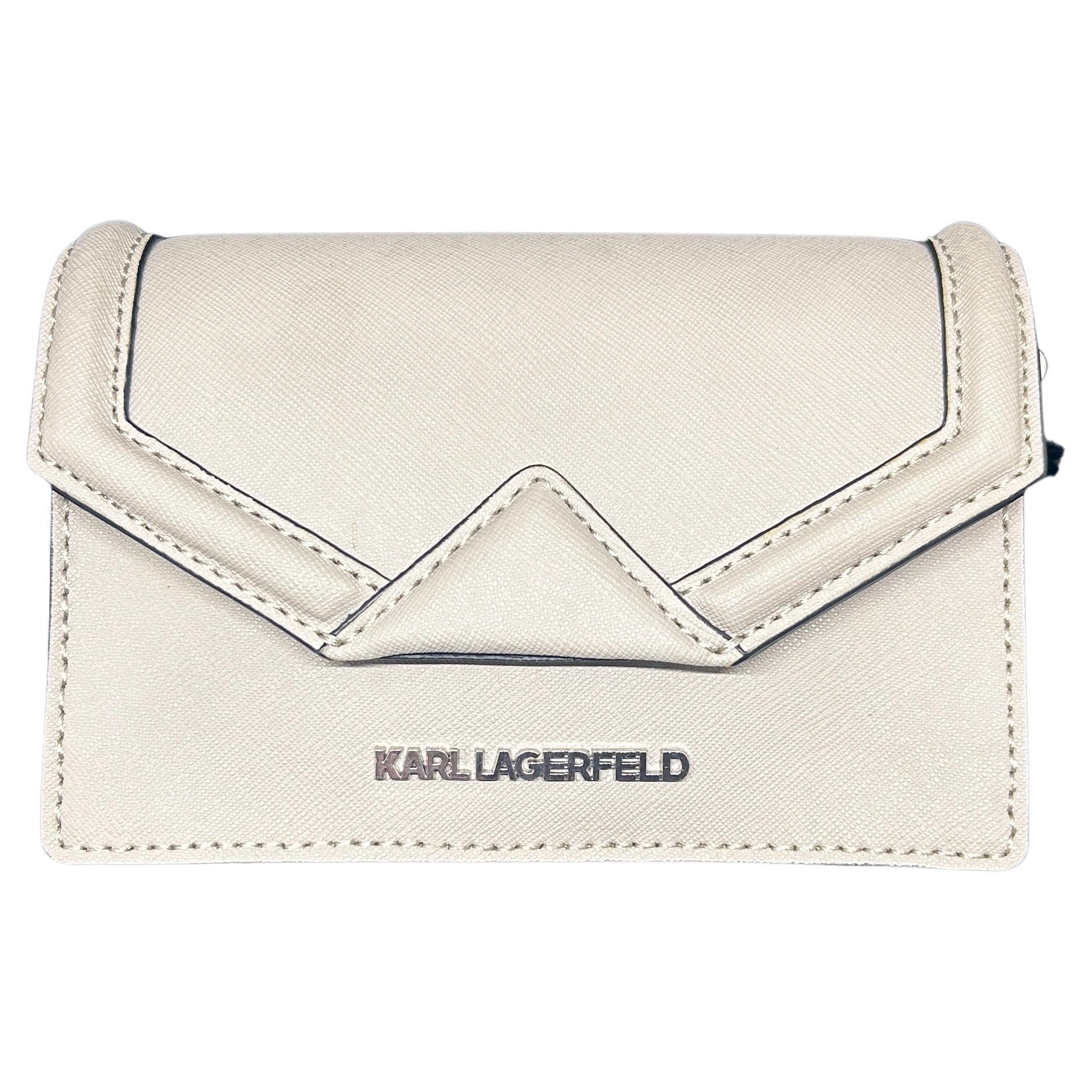 Pochette a busta geometrica del 21° secolo Karl Lagerfeld Mini Beige in vendita