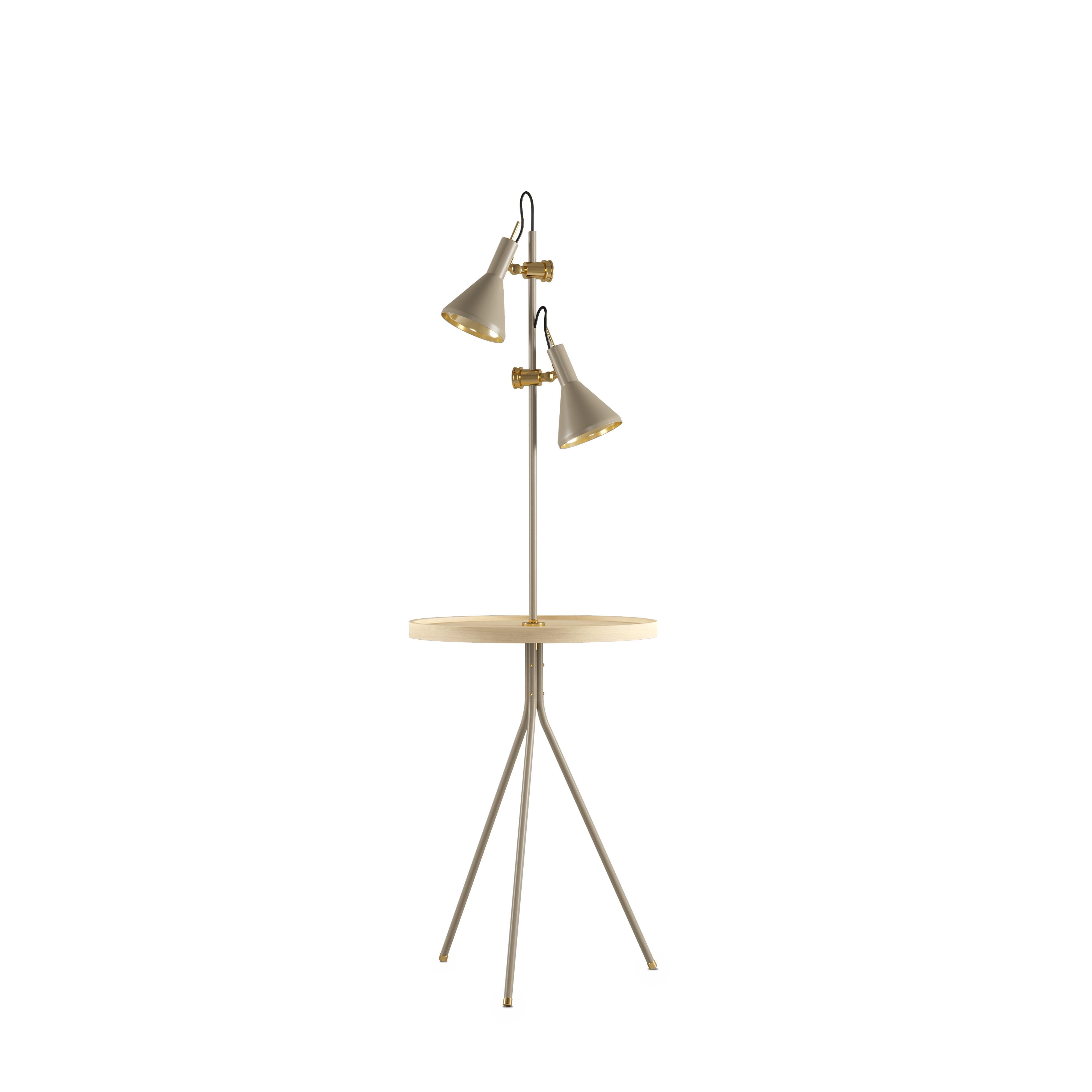 21st Century Karlin Floor Lamp Gold-Plated Brass Aluminium  by Creativemary In New Condition For Sale In RIO TINTO, PT