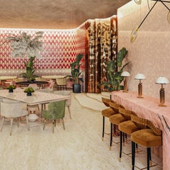 21st Century Kelly Bar Chair Cotton Velvet Wood Handmade in Portugal by Ottiu