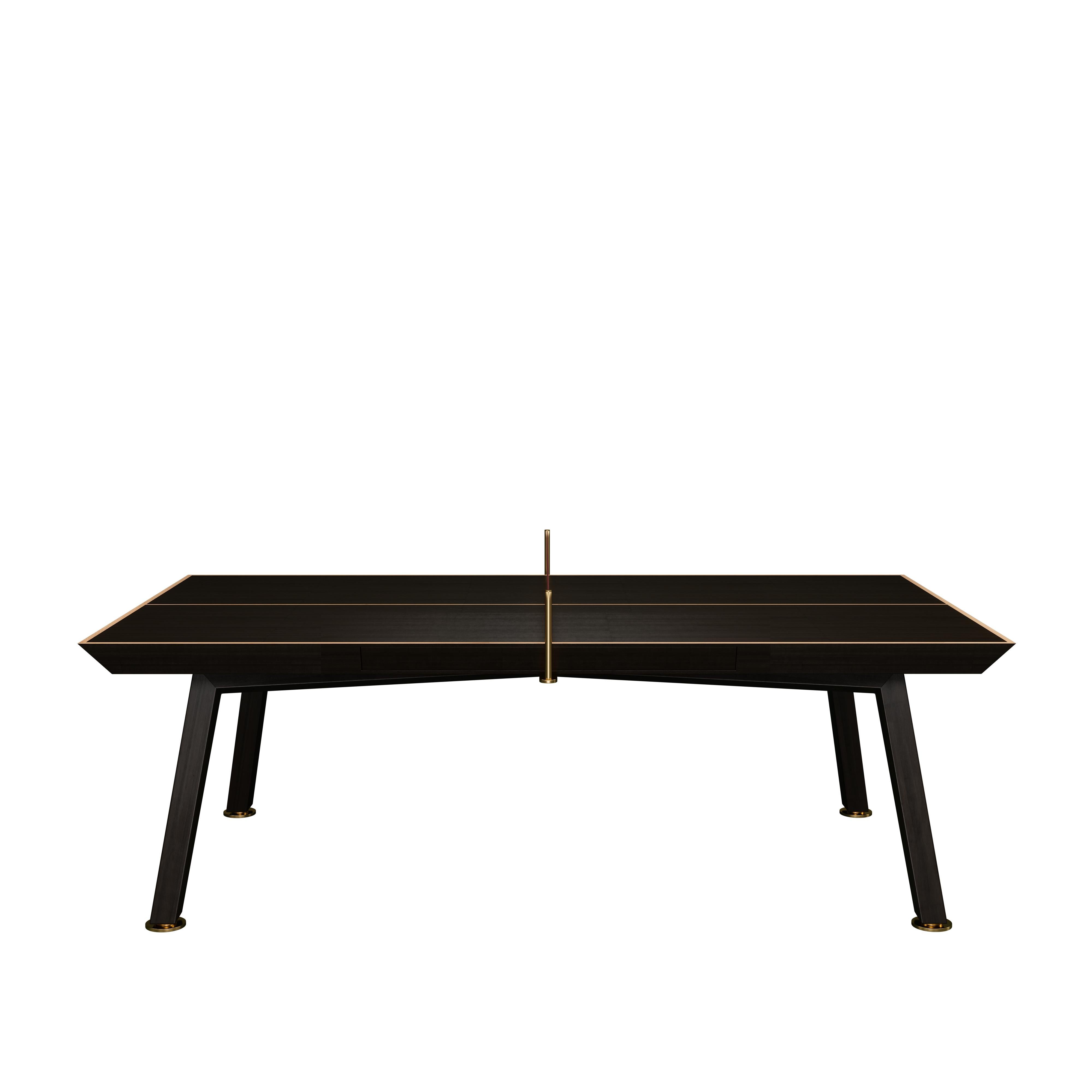 Keppel Ping Pong-Tisch aus Nussbaumholz und Leder aus Eiche, 21. Jahrhundert im Angebot 5
