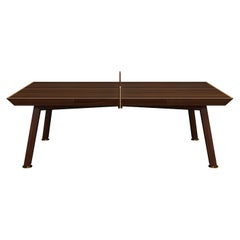 21st Century Keppel Ping Pong Table Walnut Wood Leather Oak