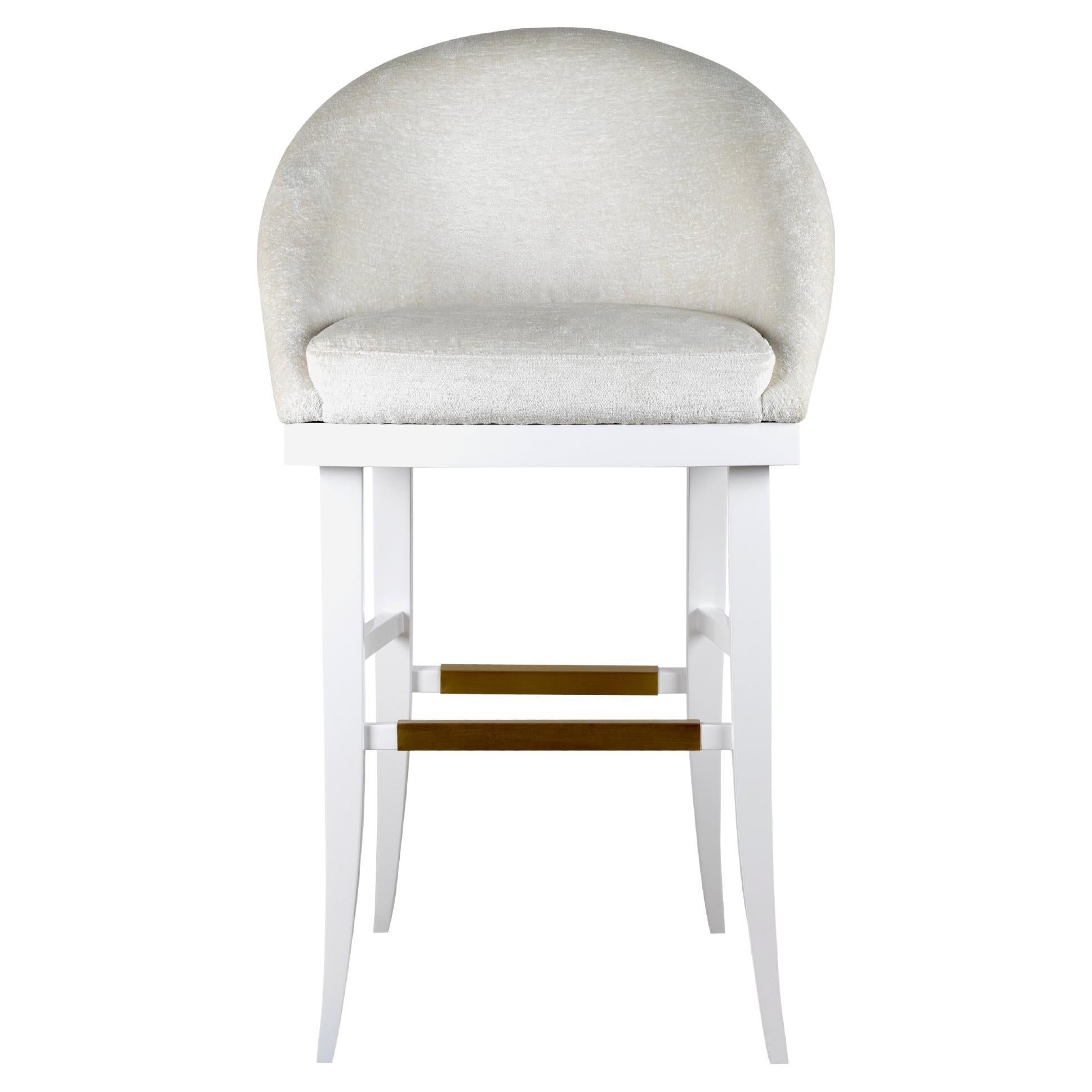 21st Century Kim Bar Chair Cotton Velvet Made in Portugal by Ottiu