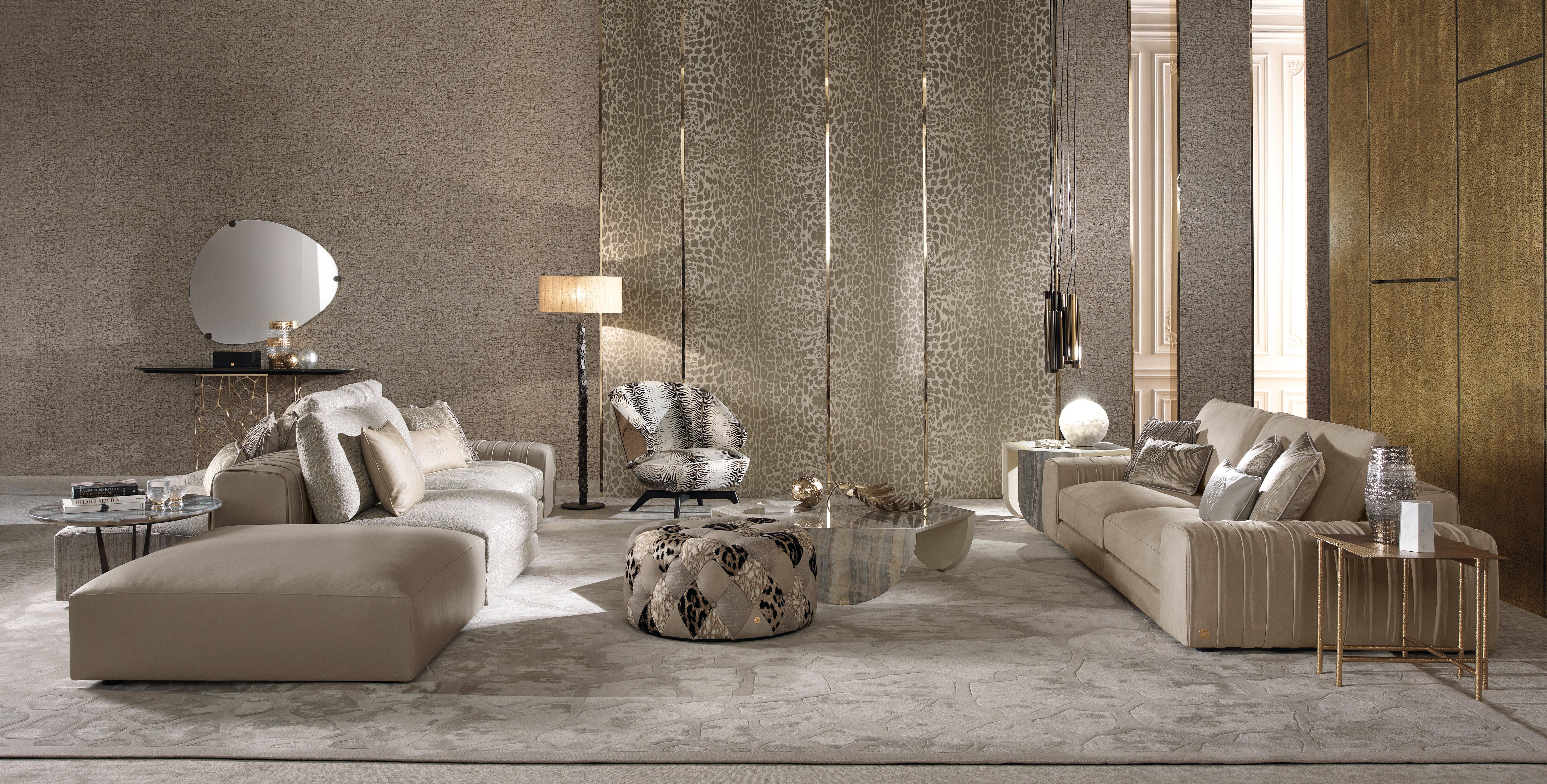 Modern 21st Century Kingston Modular Sofa by Roberto Cavalli Home Interiors For Sale