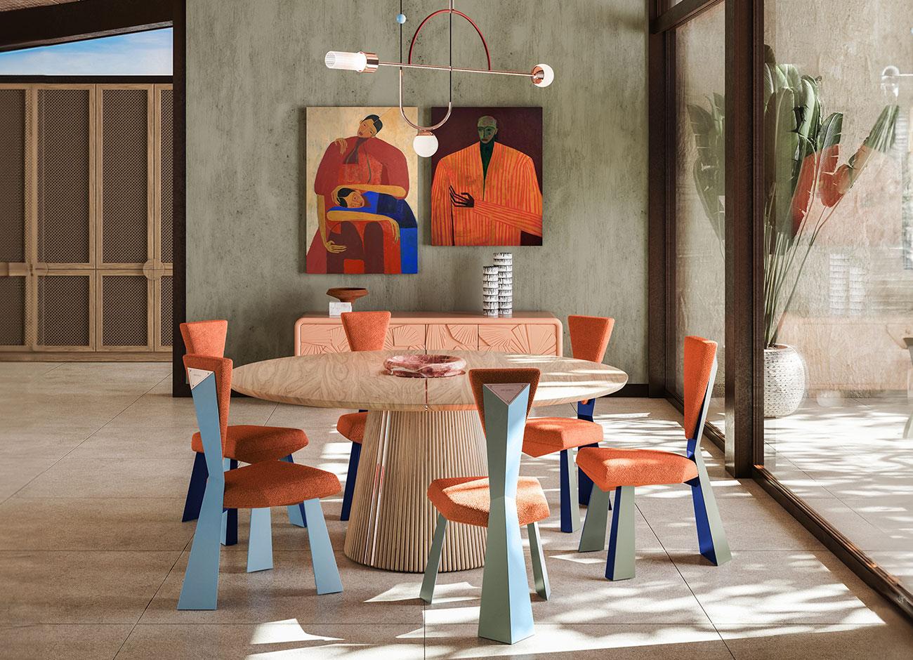 21st Century Kju Bist Dining Chair Bouclé Lacquered Color by Malabar For Sale 3