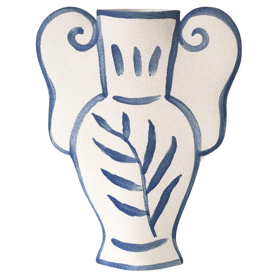 21st Century ‘Krater N°3’, in White Ceramic, Hand-Crafted in France For Sale