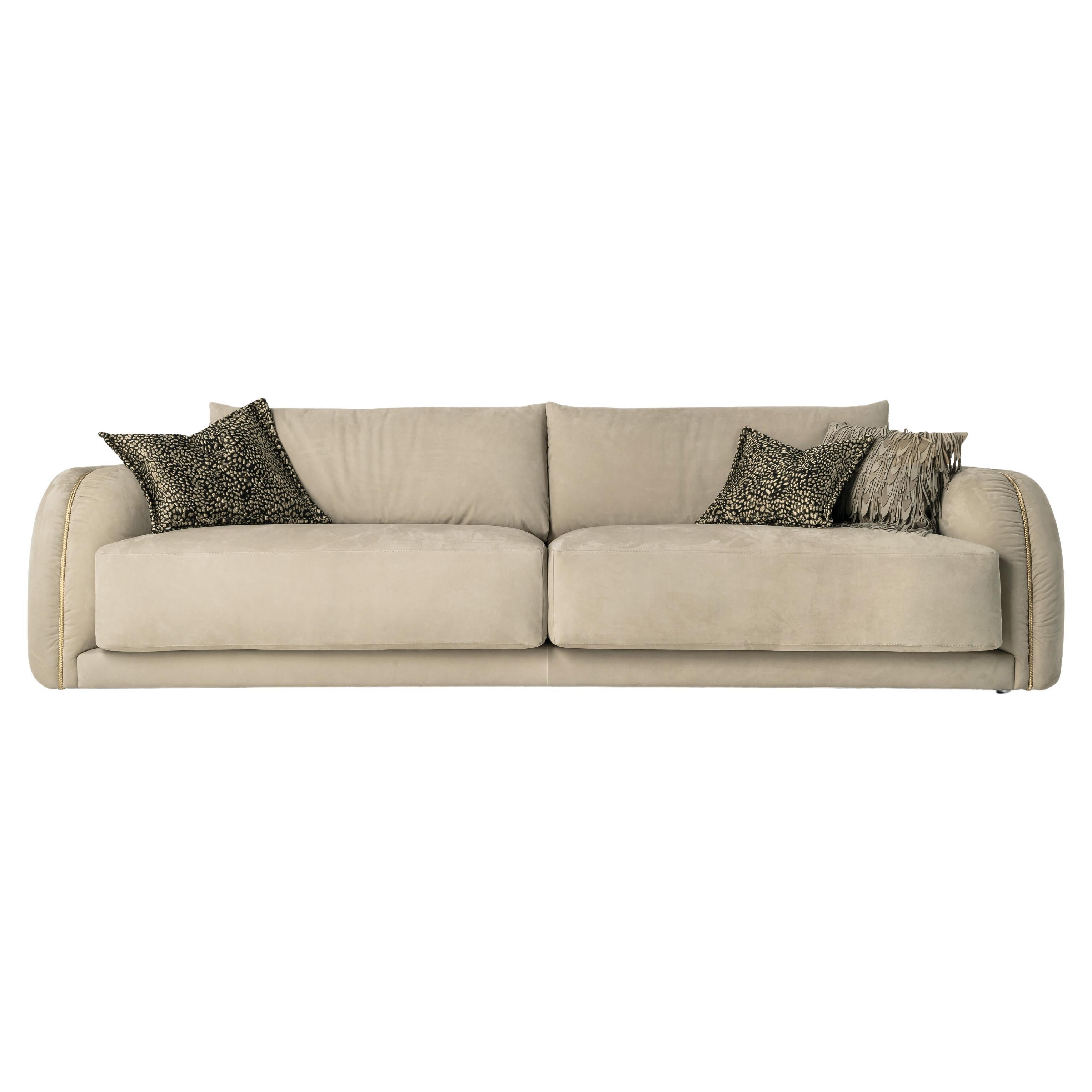 21st Century Kruger Sofa in Leather by Roberto Cavalli Home Interiors For Sale