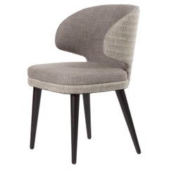21st Century Kuo Chair, grey stain proof Fabric and Solid Wood, Made in Italy