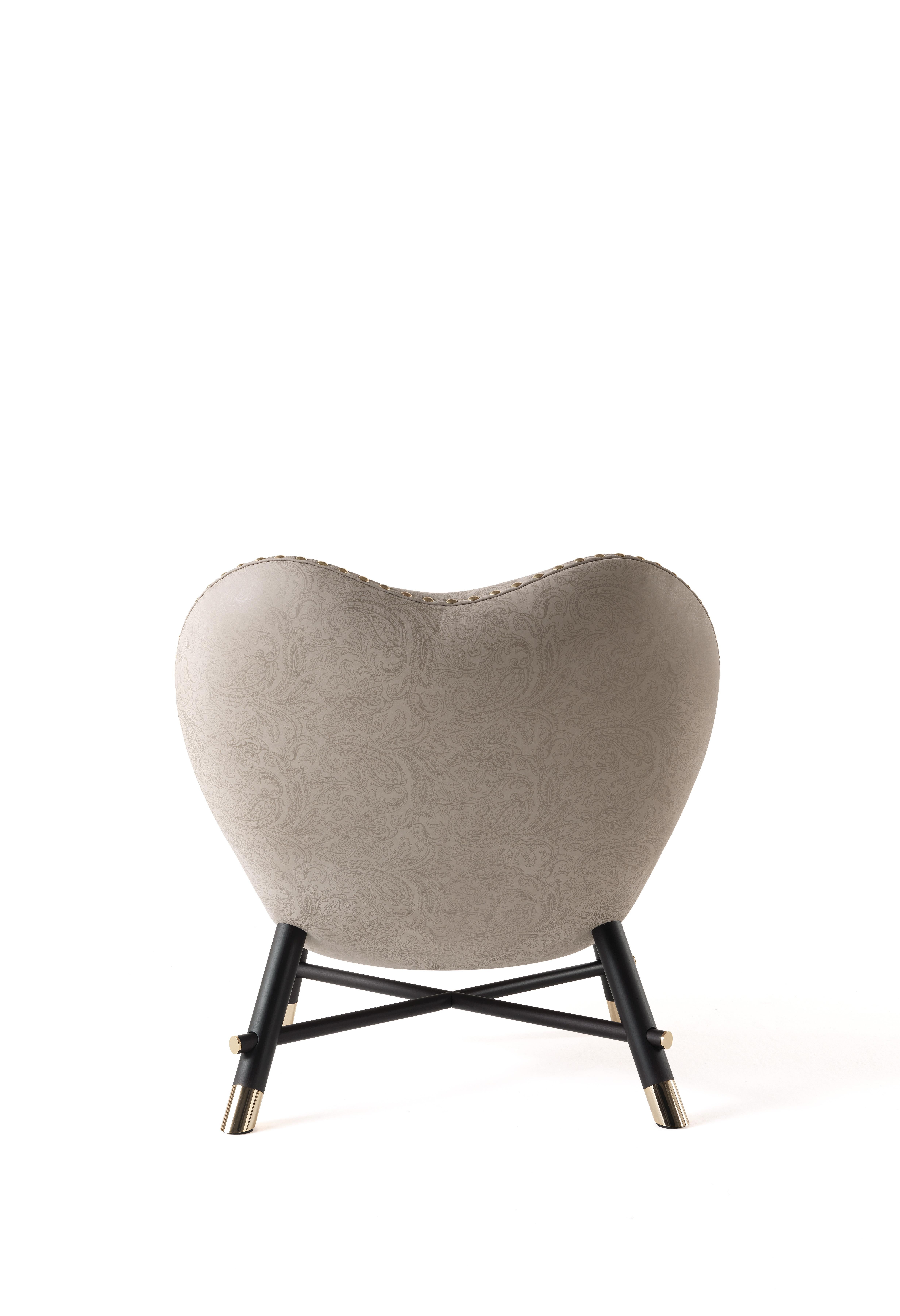 Italian 21st Century Kush Armchair in Leather by Etro Home Interiors For Sale