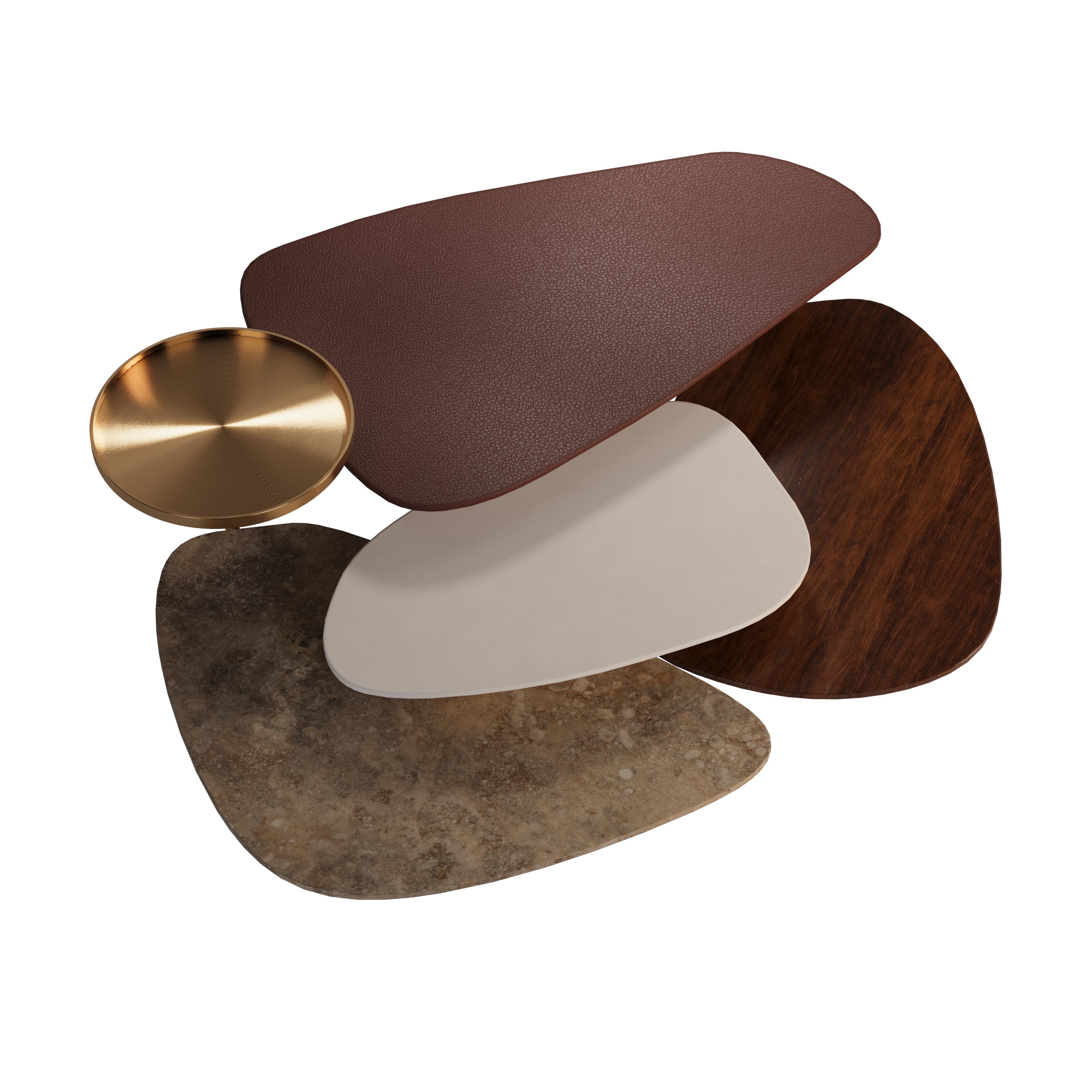 21st Century La Toile Center Table Alicante Marble and Travertine by Malabar For Sale 3