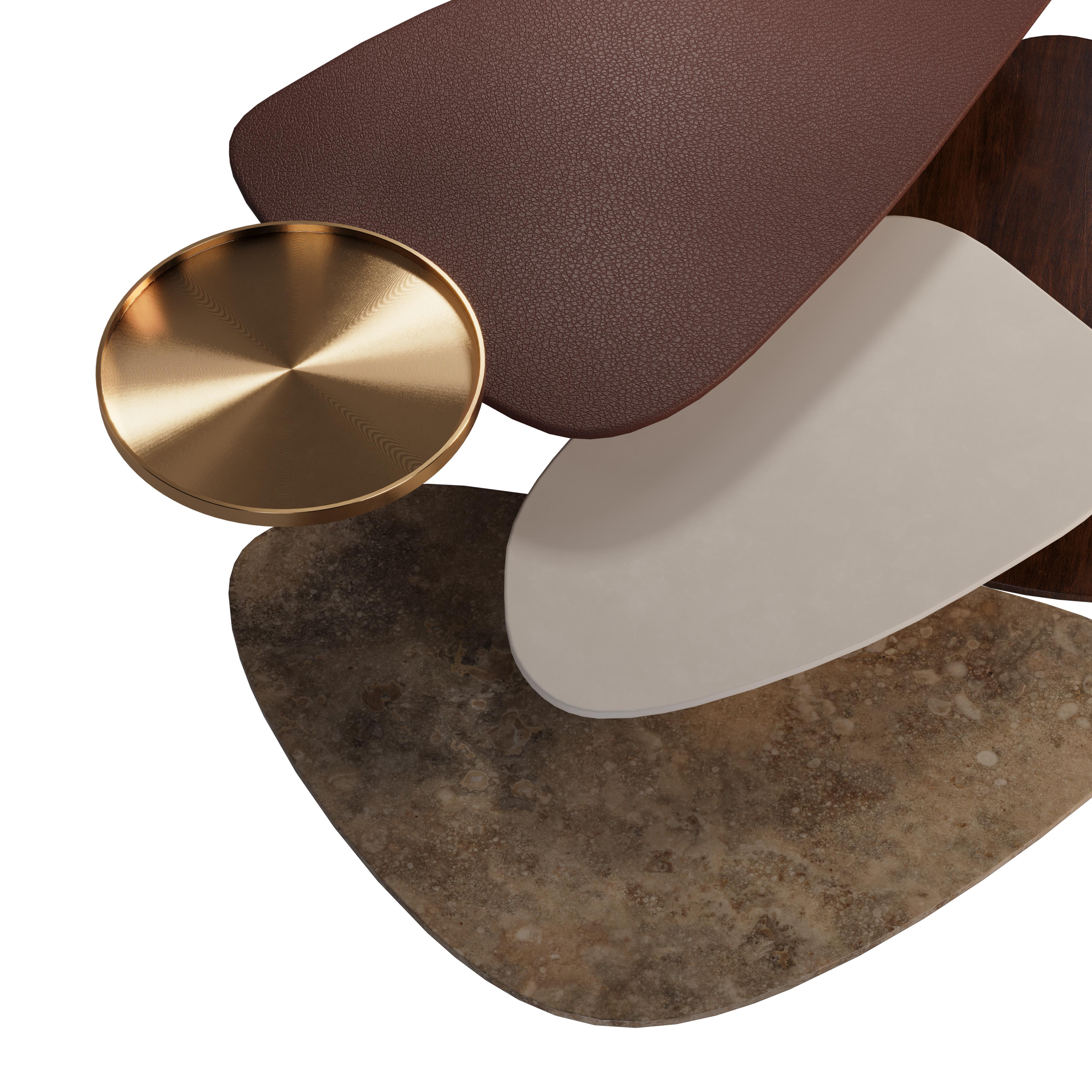 21st Century La Toile Center Table Alicante Marble and Travertine by Malabar For Sale 5