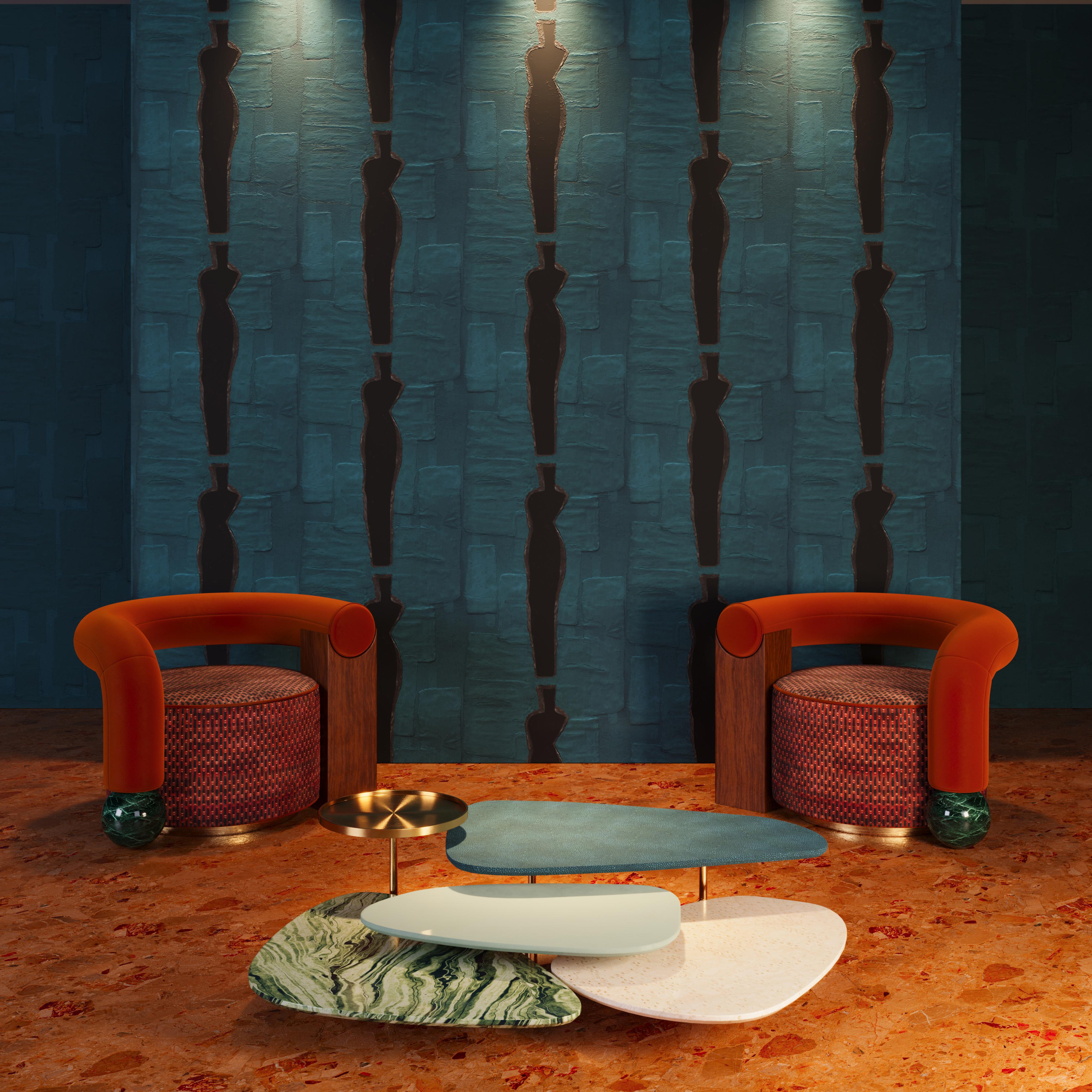 21st Century La Toile Center Table Alicante Marble and Travertine by Malabar For Sale 7