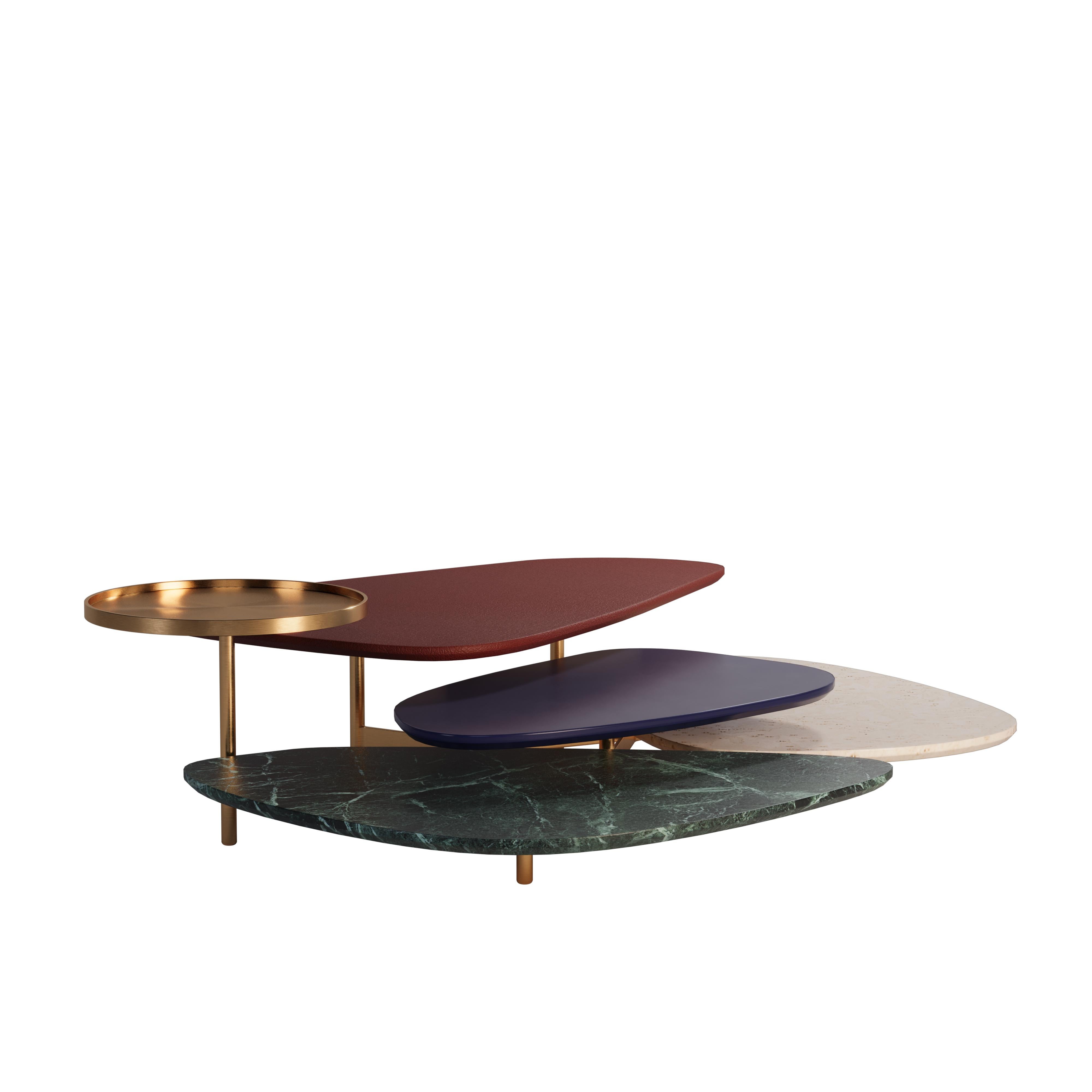 Portuguese 21st Century La Toile Center Table Alicante Marble and Travertine by Malabar For Sale