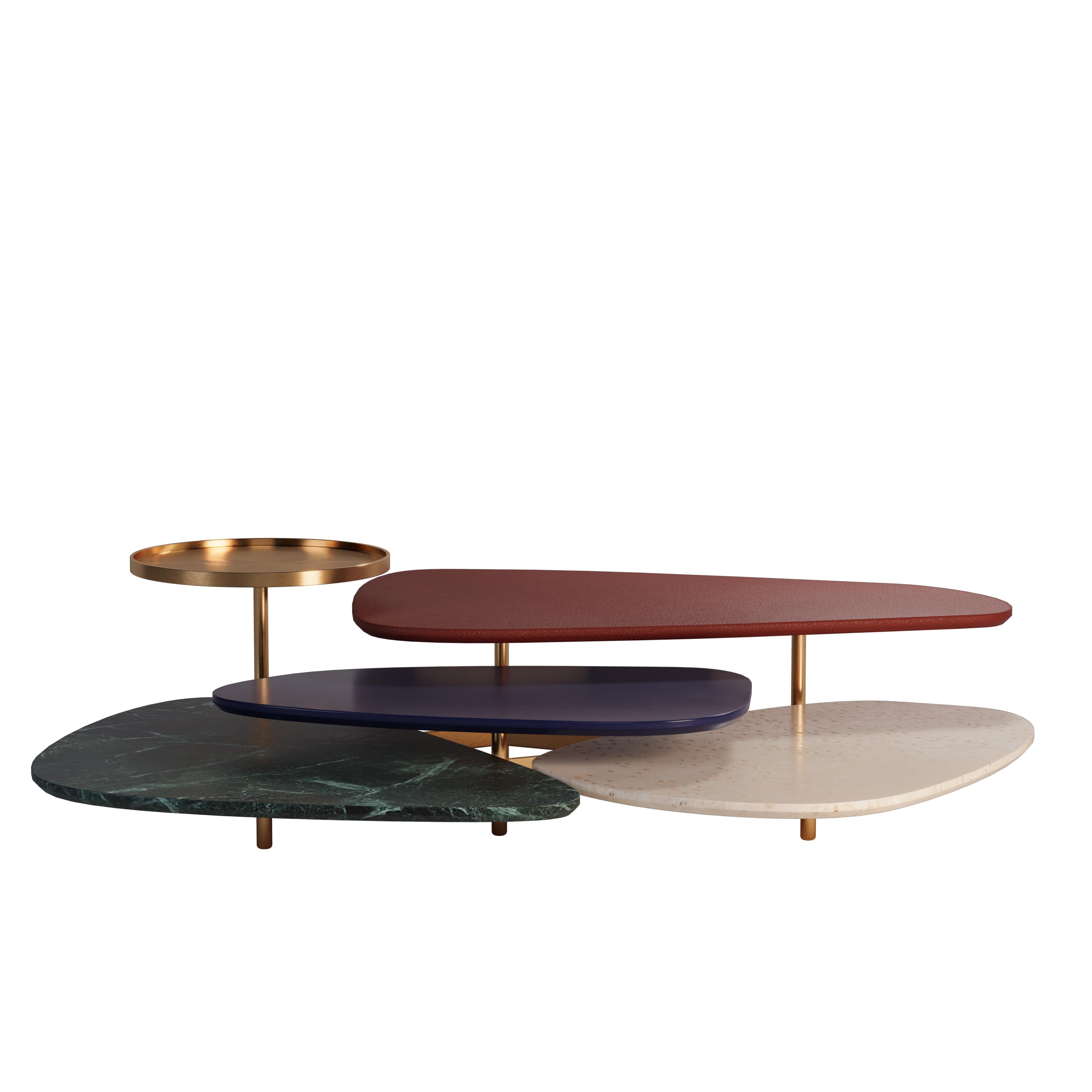 21st Century La Toile Center Table Alicante Marble and Travertine by Malabar In New Condition For Sale In RIO TINTO, PT