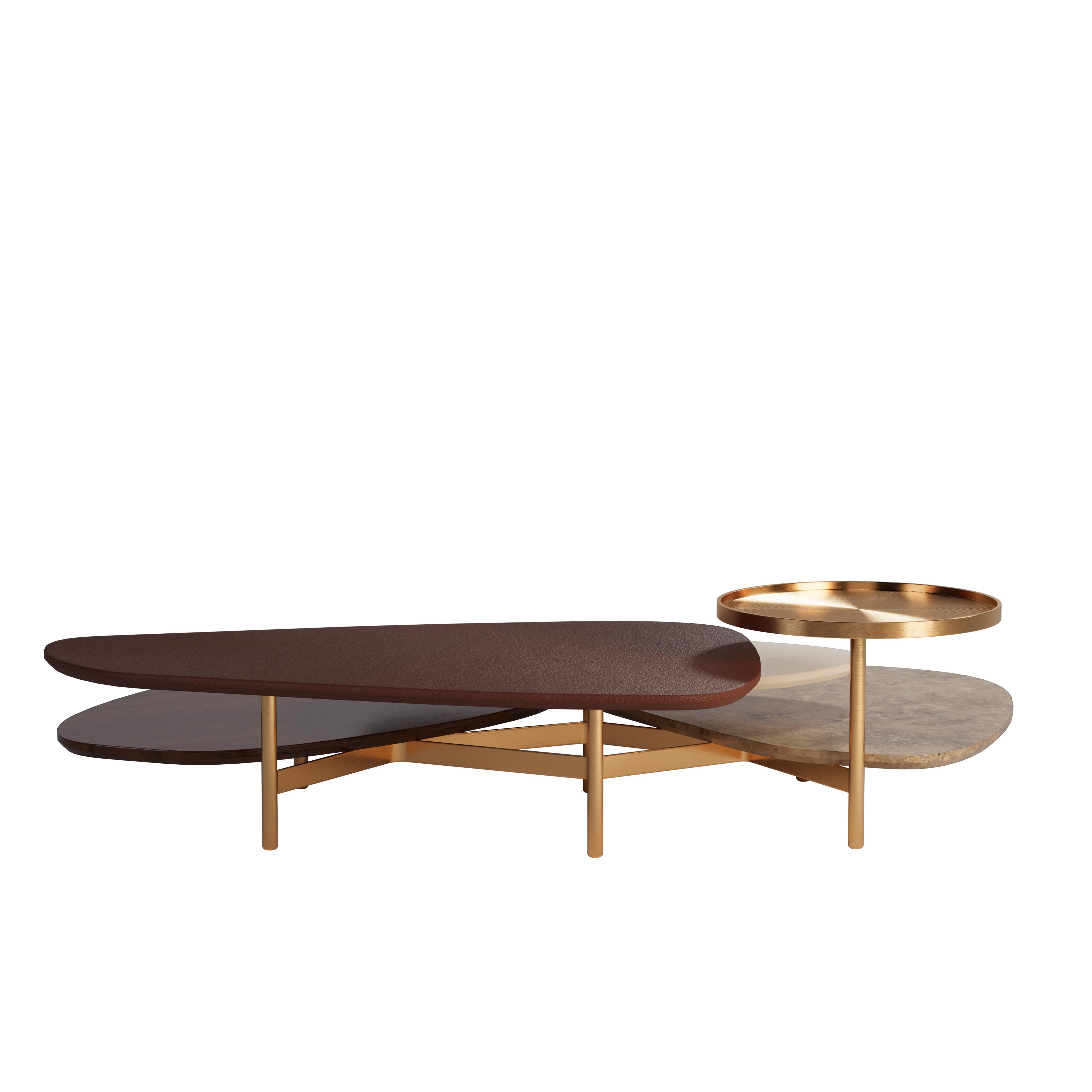 21st Century La Toile Center Table Alicante Marble and Travertine by Malabar For Sale 2