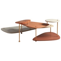 21st Century La Toile Center Table Alicante Marble and Travertine by Malabar