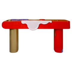 La vie-Konsole aus lackiertem Holz und Messing des 21. Jahrhunderts, hergestellt in Portugal von Malabar