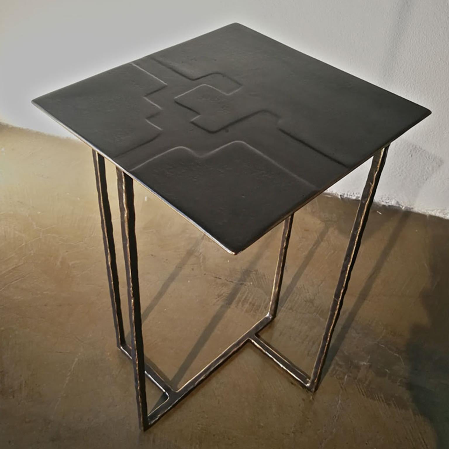 Italian 21st Century Laboratorio Avallone Side Table Cocktail Table Cast Bronze For Sale