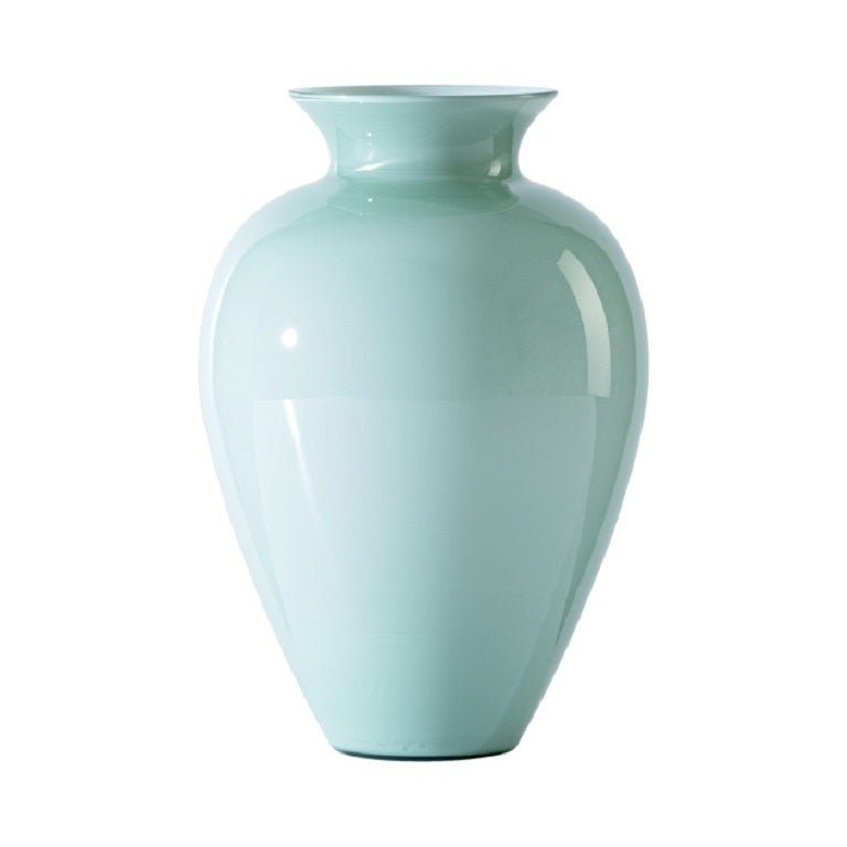 21st Century Labuan Small Glass Vase in Green Rio by Venini For Sale