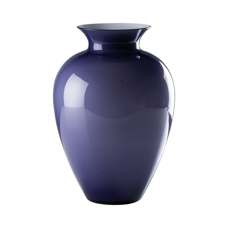 21st Century Labuan Small Glass Vase in Indigo by Venini
