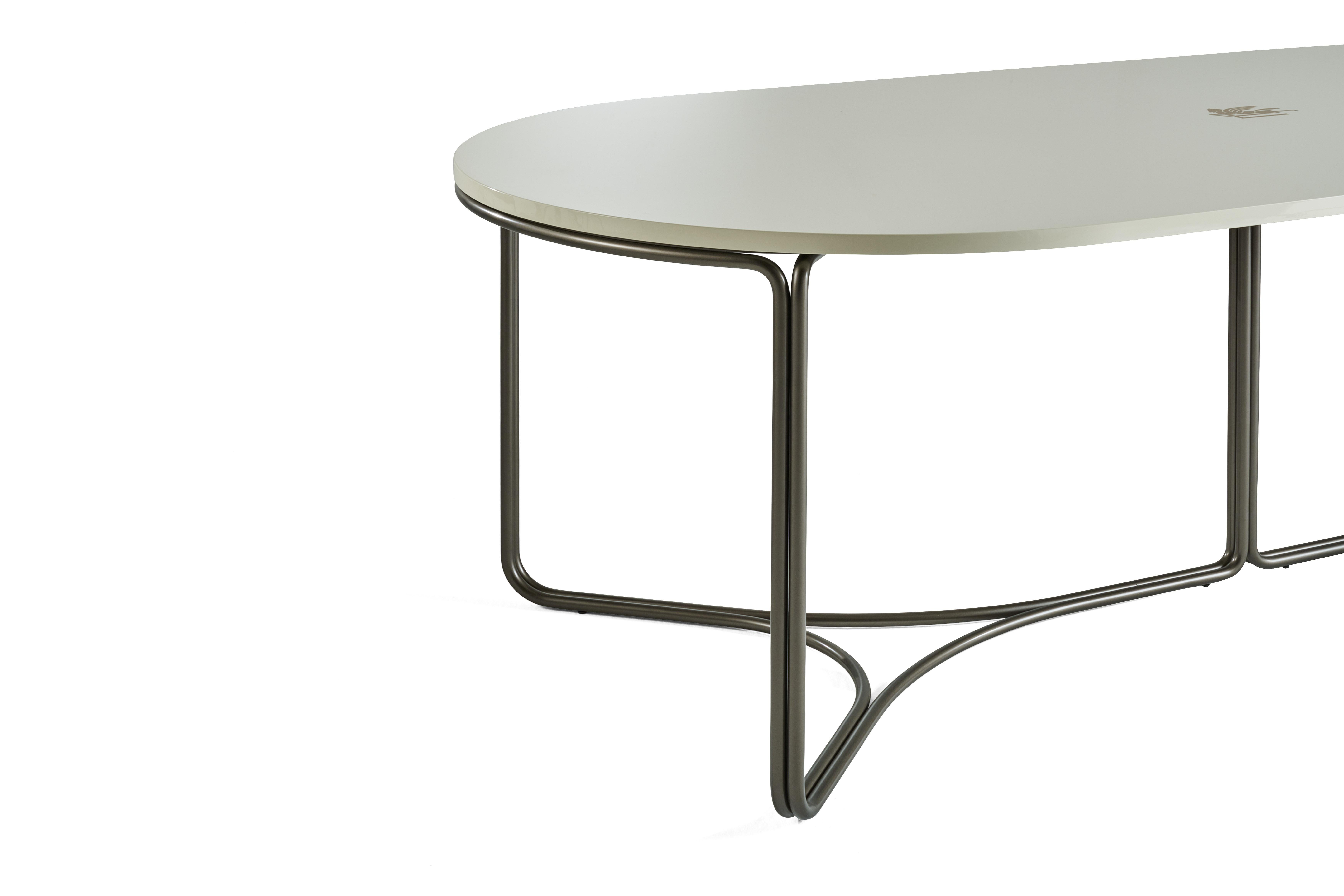 Metal 21st Century Lagoon Dining Table with Etro Logo by Etro Home Interiors For Sale