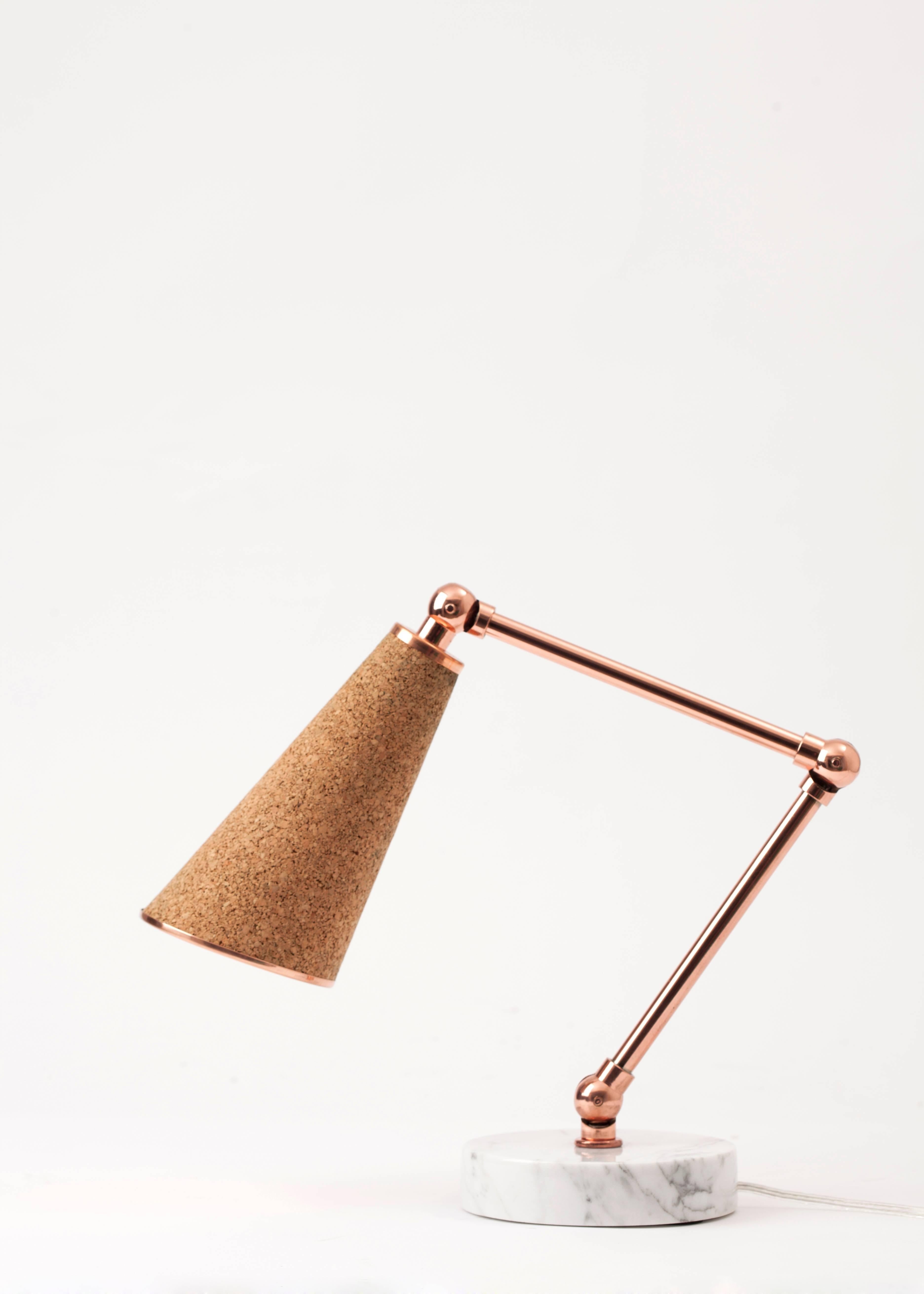 copper and marble desk lamp