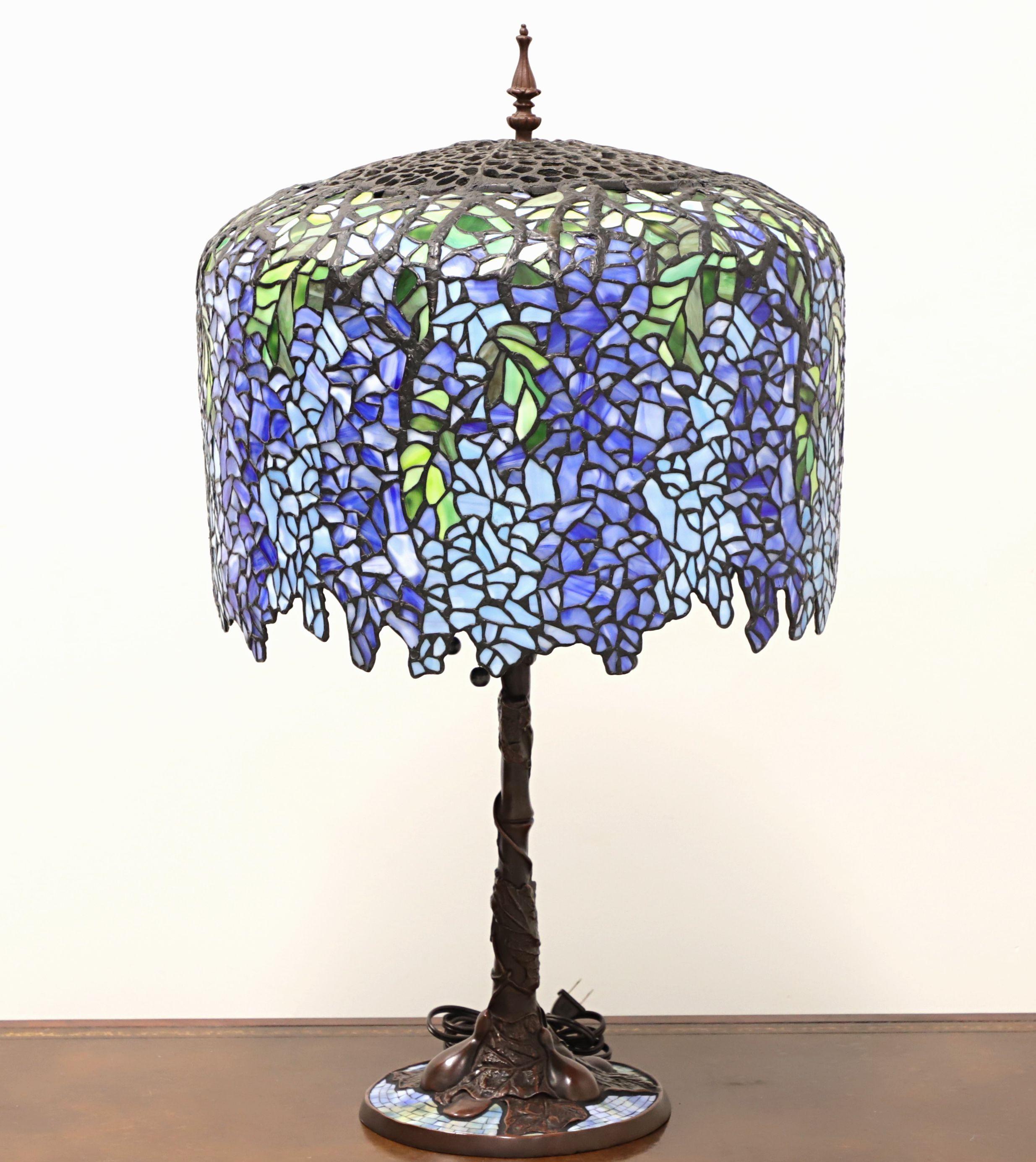 21st Century Large Tiffany Style Wisteria Table Lamp 2