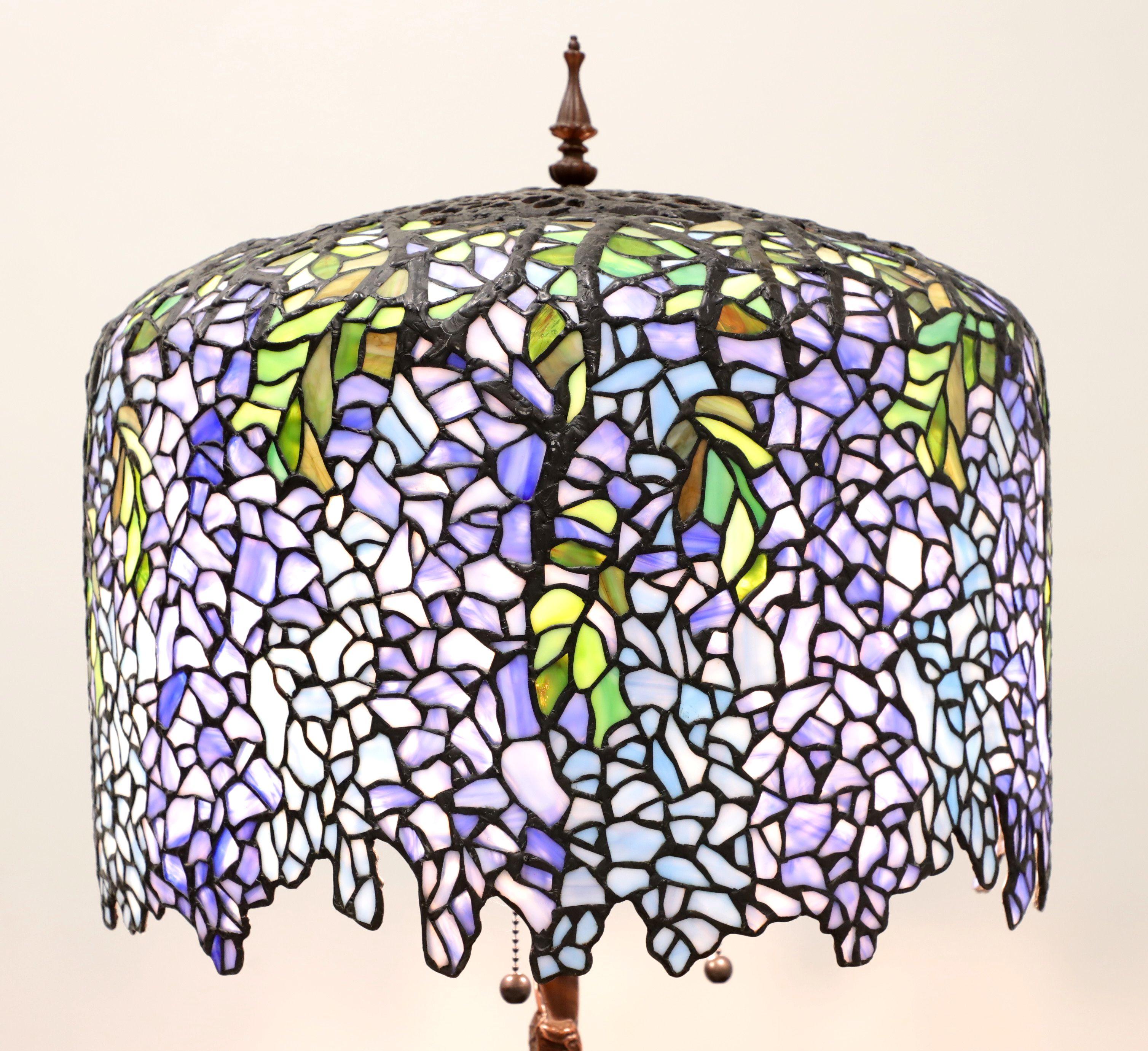 Art Nouveau 21st Century Large Tiffany Style Wisteria Table Lamp