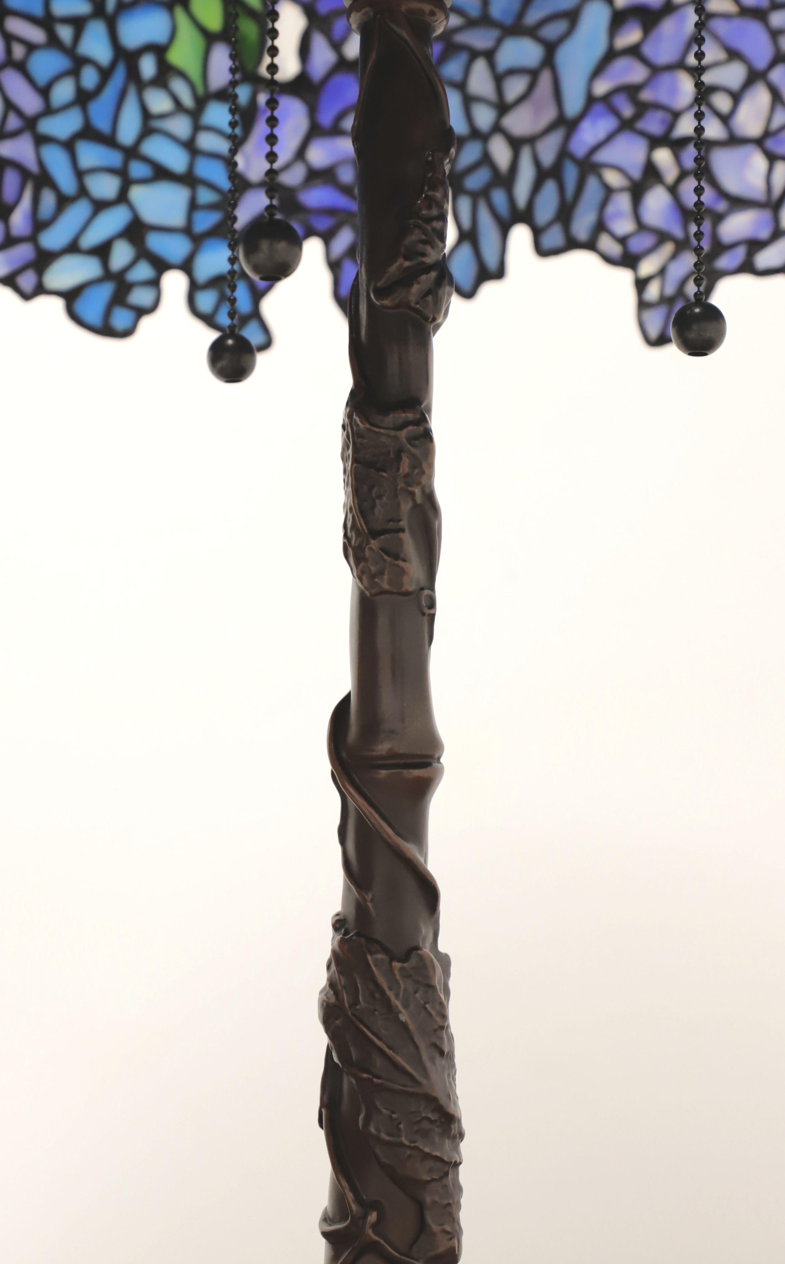 Contemporary 21st Century Large Tiffany Style Wisteria Table Lamp