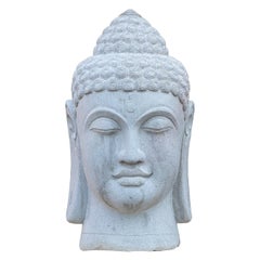 21st Century Large andesite stone Buddha head