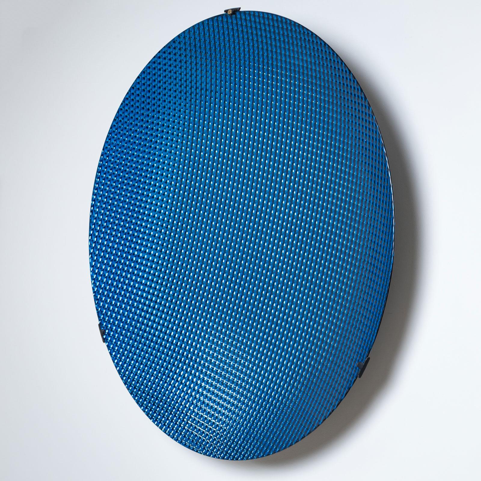 21e siècle Grand disque concave en verre bleu par Roberto Giulio Rida, Italie en vente 5